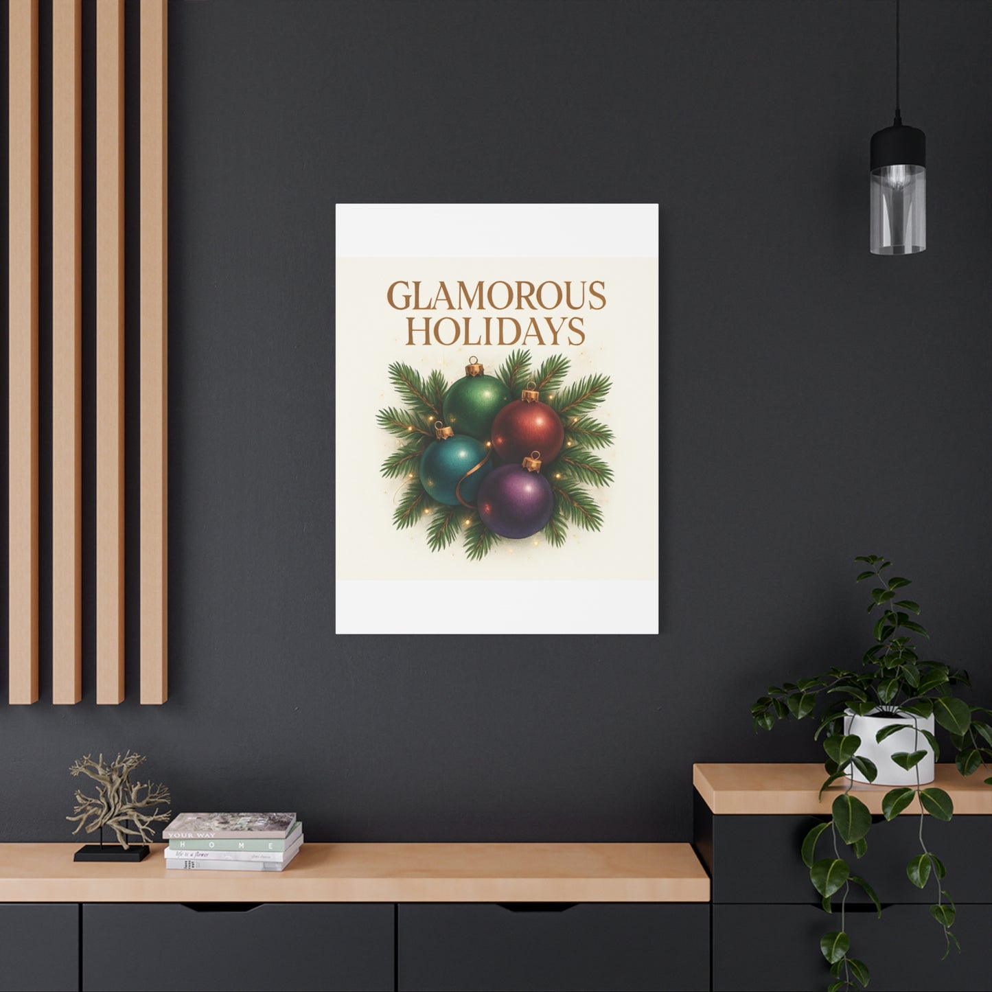 Glamorous Holidays Christmas Ornament Canvas Wall Art