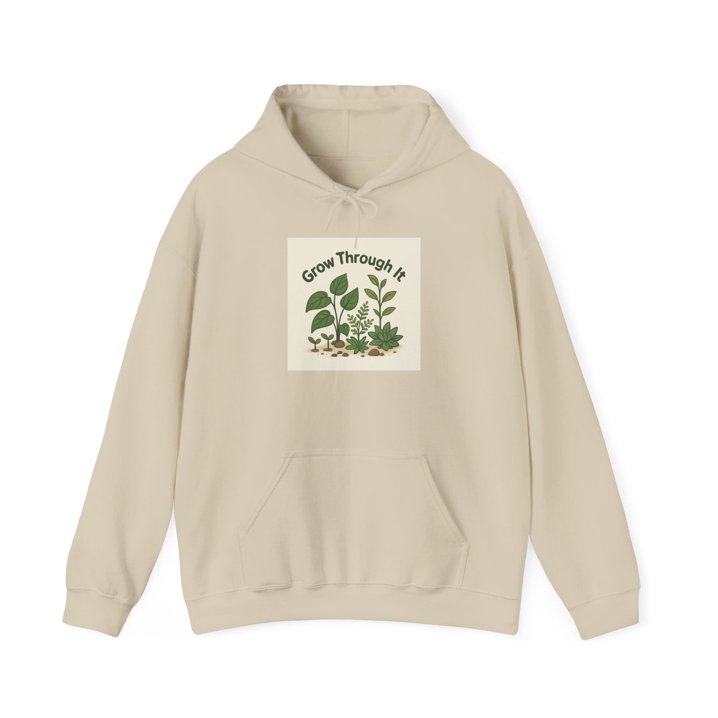 Grow Through It Hoodie — Inspirational Plant Graphic Hoodie