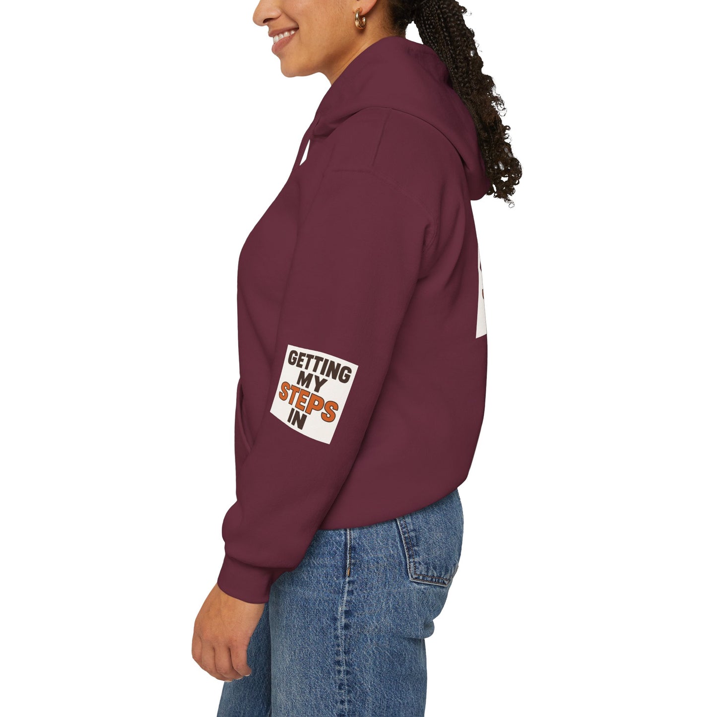 Hoodie — "Getting My Steps In" Motivational Walking Fitness Hoodie