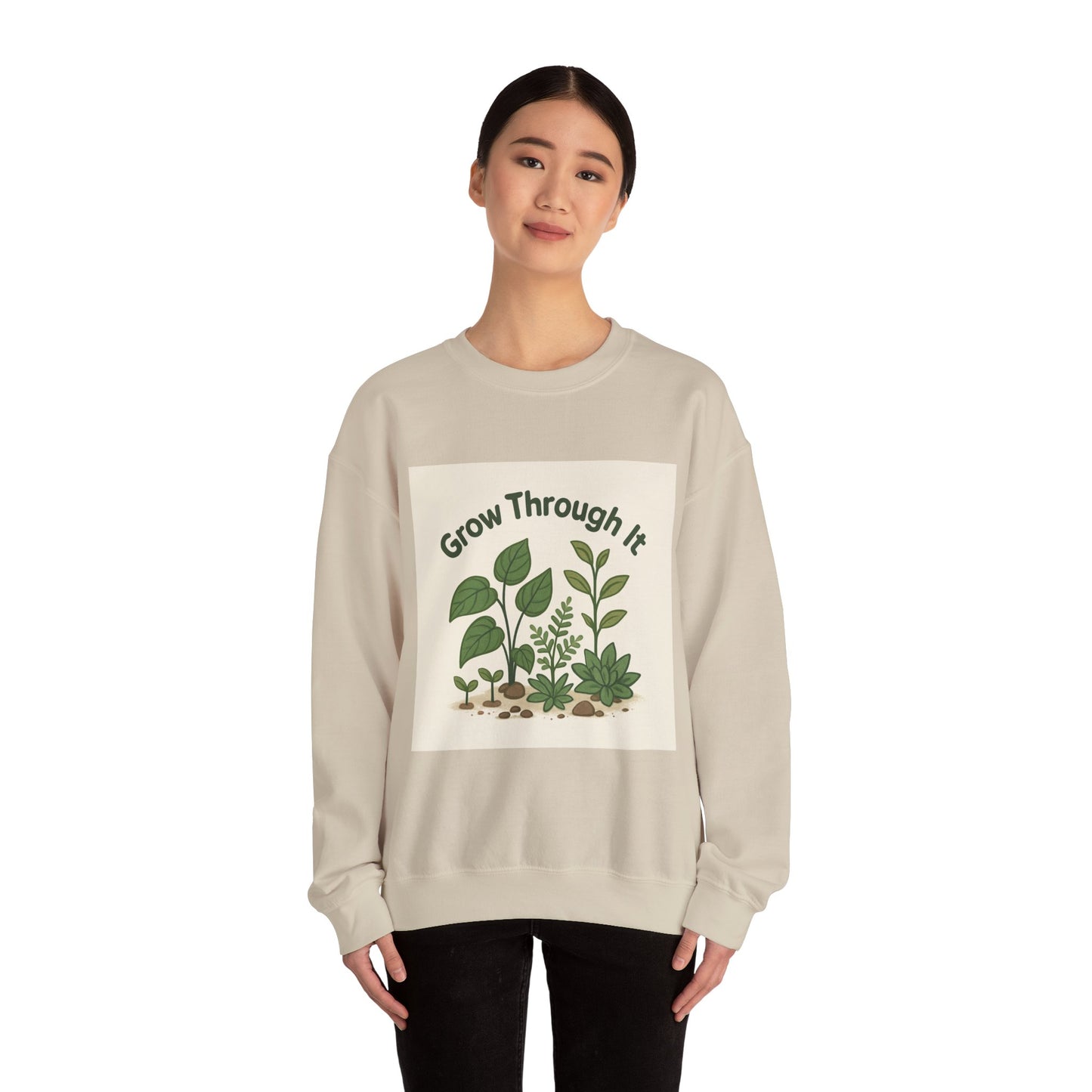 Grow Through It Sweatshirt — Botanical Crewneck for Plant Lovers