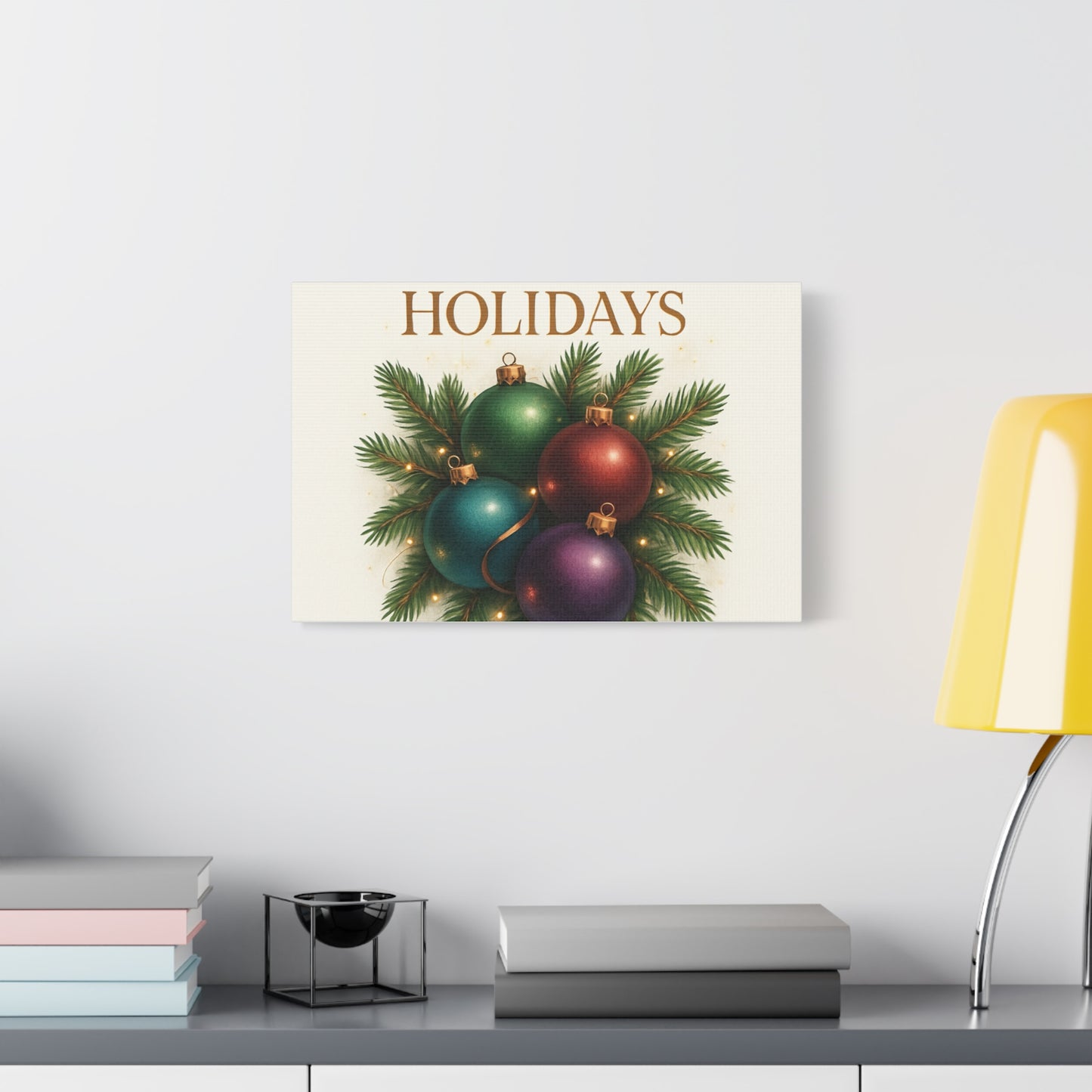 Glamorous Holidays Christmas Ornament Canvas Wall Art