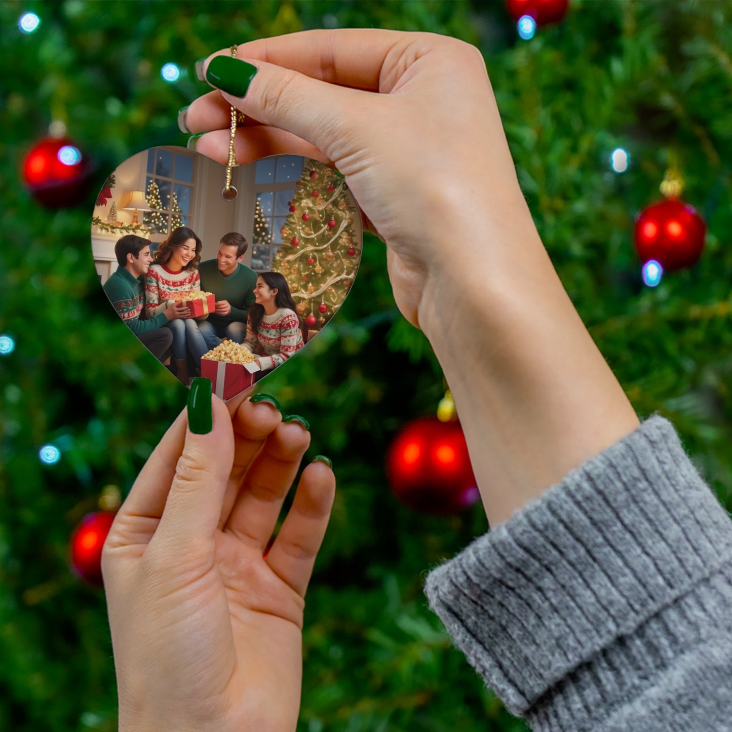 Ceramic Star Ornament — Personalized Photo Christmas Decoration