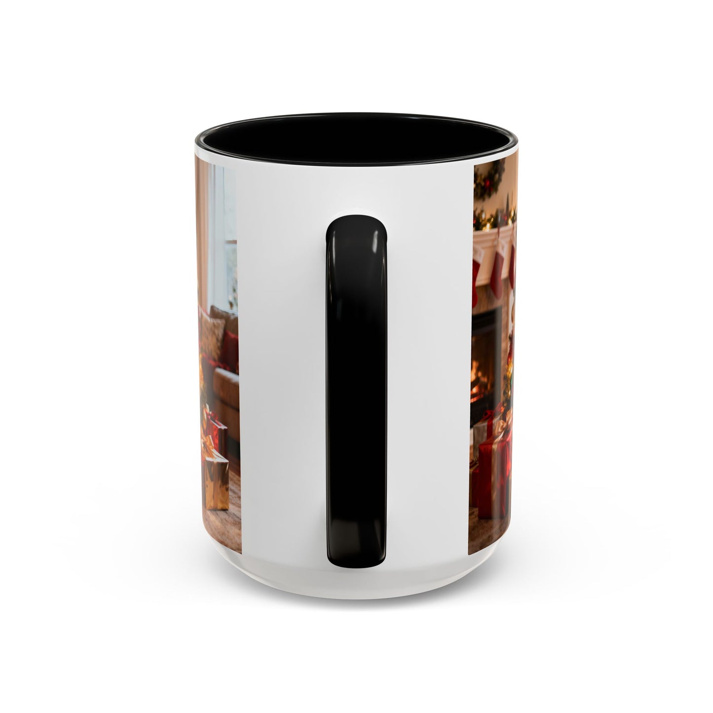 Christmas Living Room Coffee Mug – Festive Tree, Fireplace & Presents Accent Mug (11/15oz)