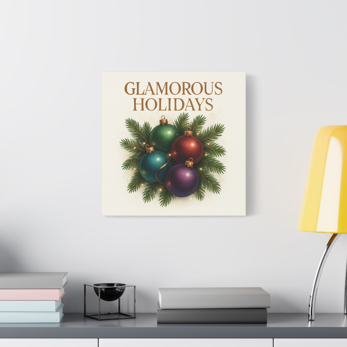 Glamorous Holidays Christmas Ornament Canvas Wall Art