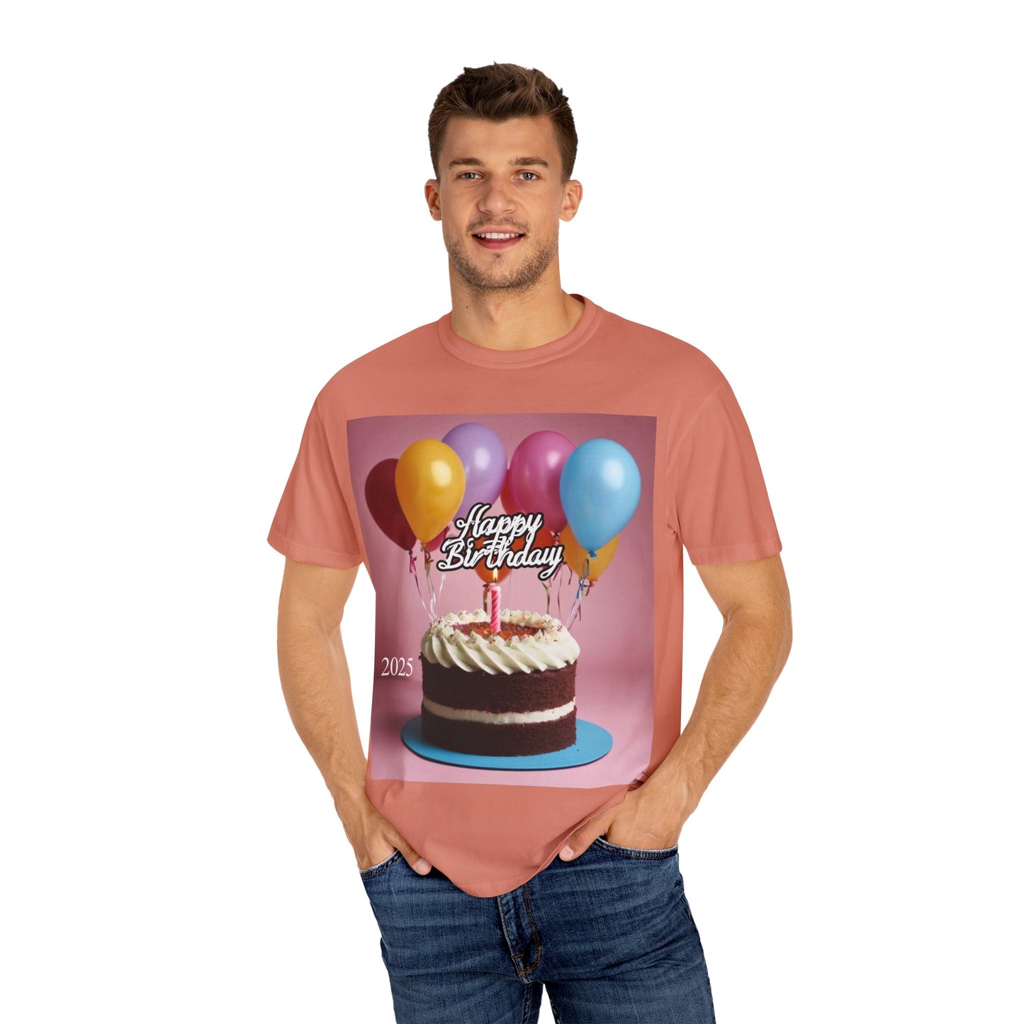 Birthday Cake & Balloons T-Shirt — Happy Birthday Graphic Tee