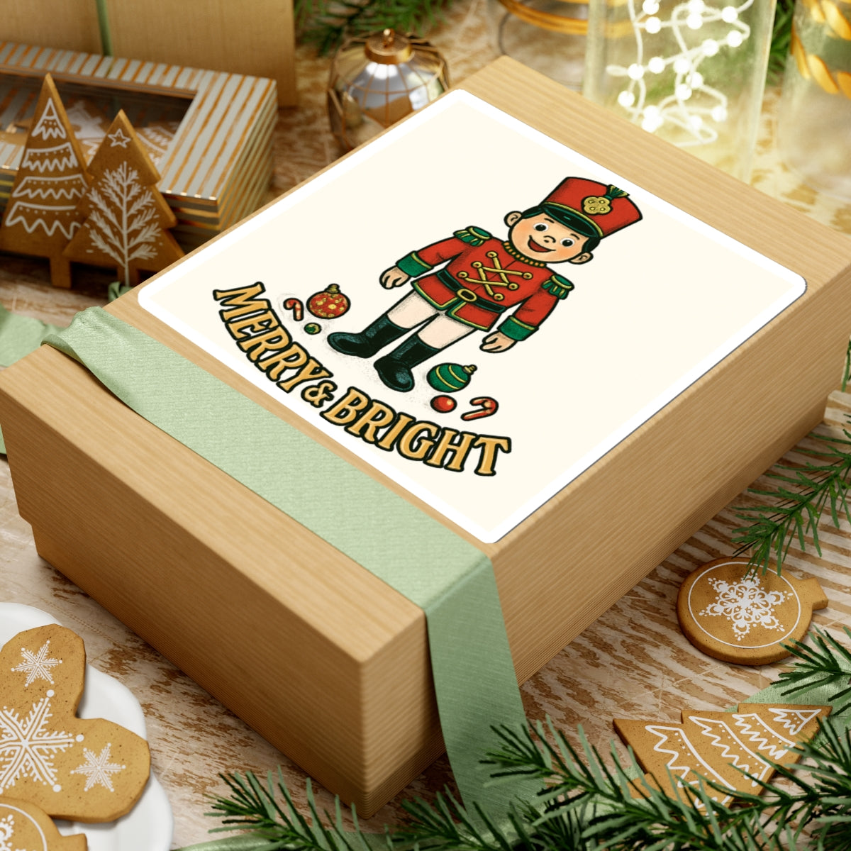 Nutcracker Soldier 'Merry & Bright' Holiday Sticker