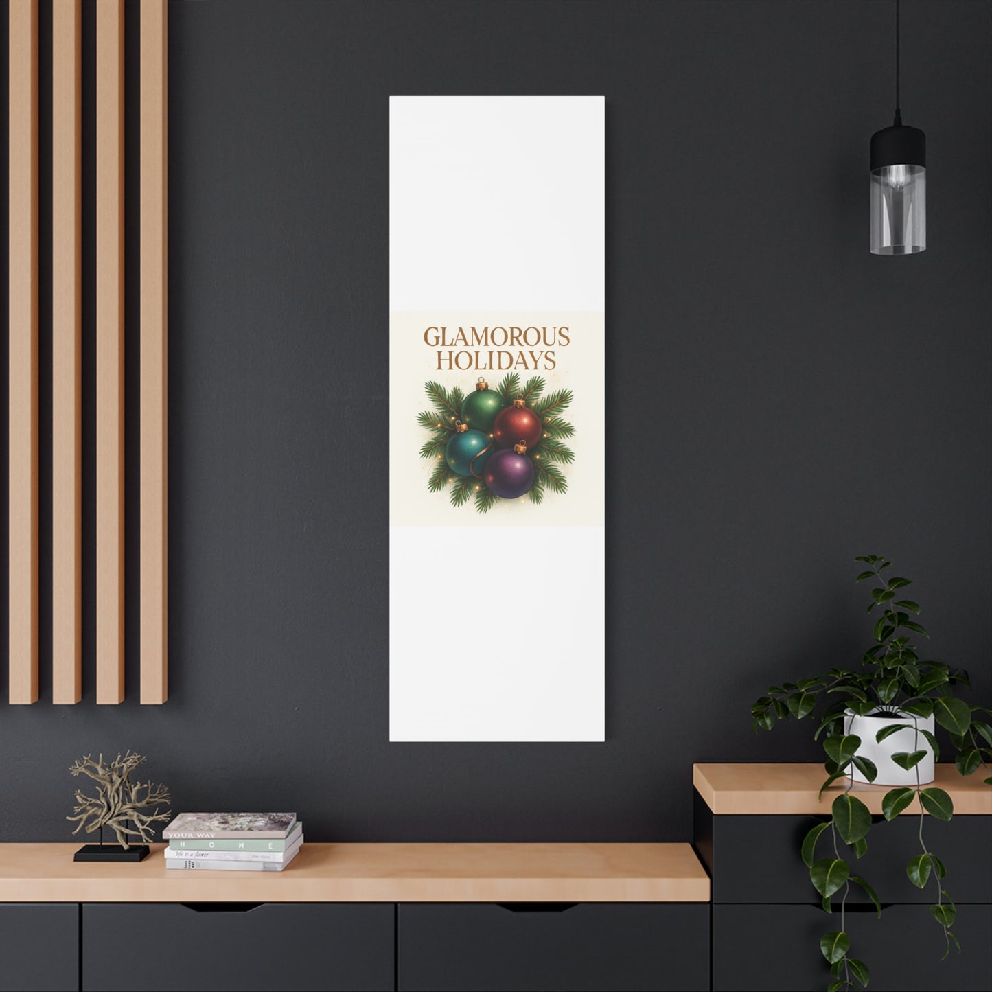 Glamorous Holidays Christmas Ornament Canvas Wall Art