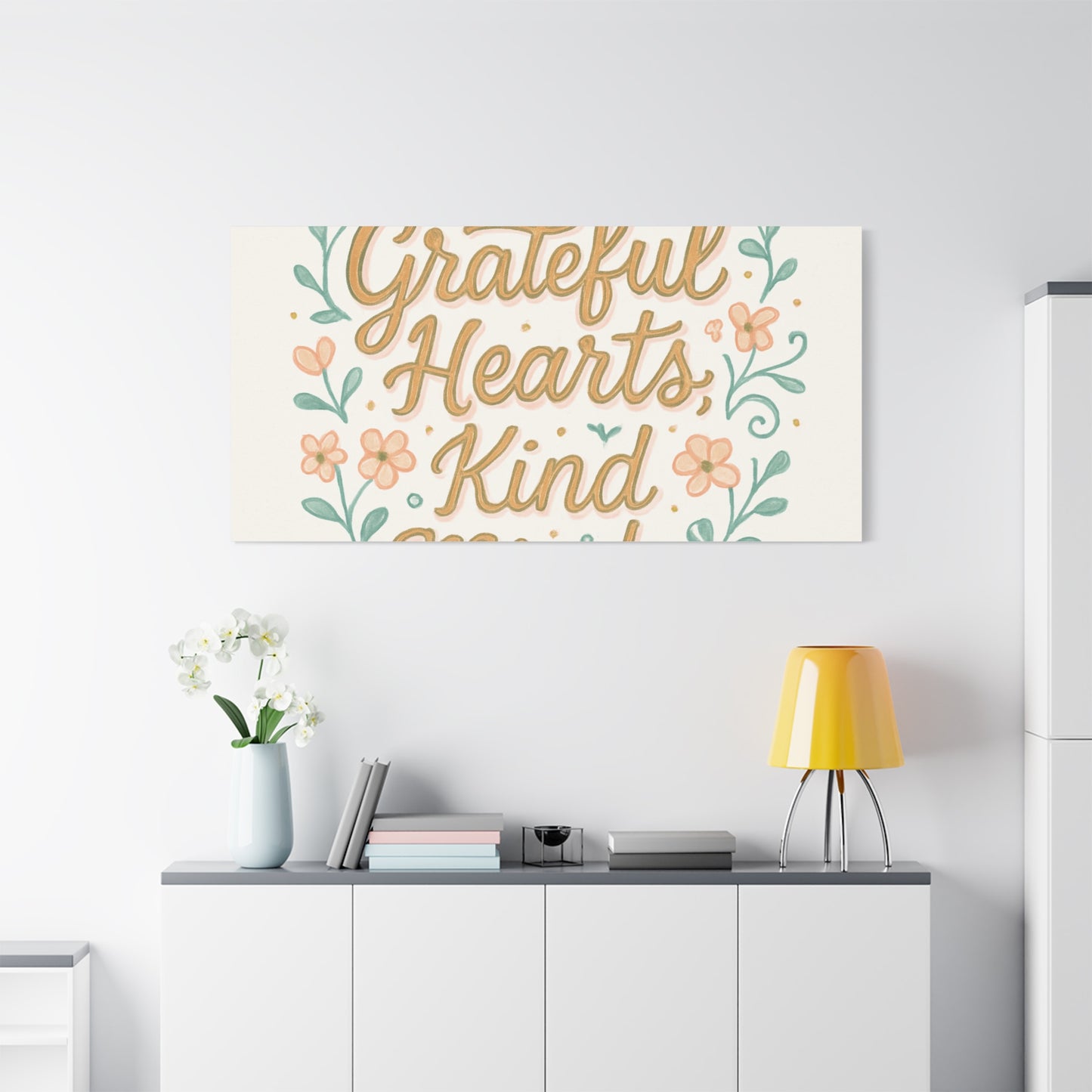 Grateful Hearts Kind Minds Canvas Wall Art
