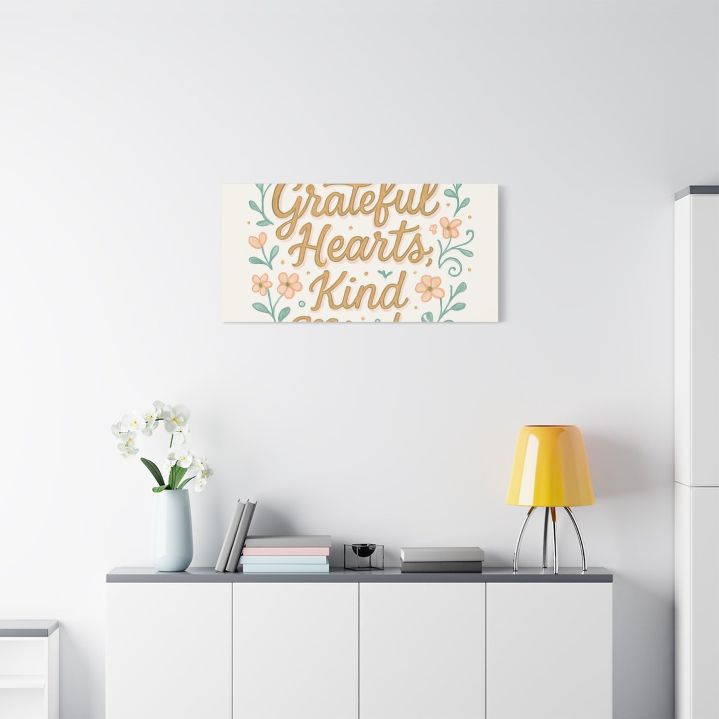 Grateful Hearts Kind Minds Canvas Wall Art