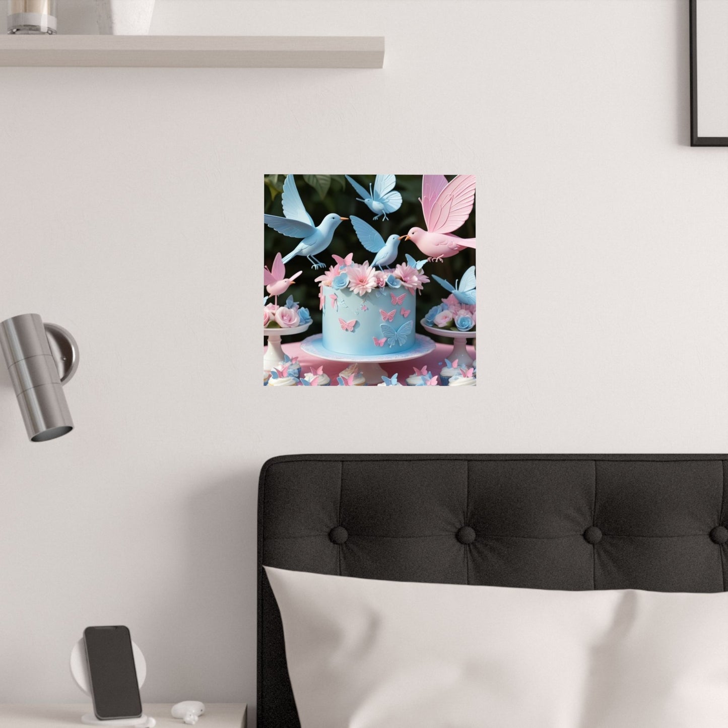 Butterfly & Dove Party Poster — Satin 210gsm Decorative Cake Print