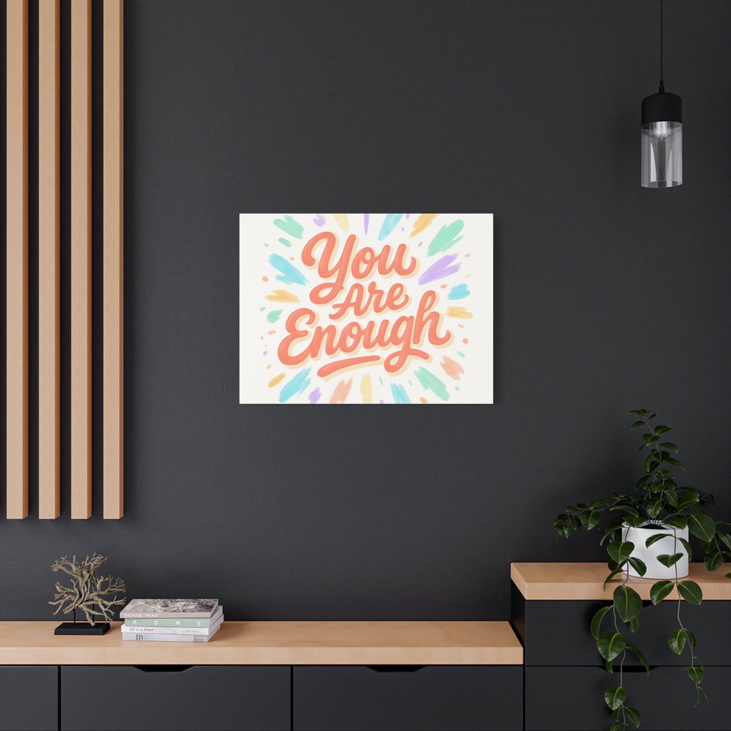 You Are Enough Canvas Wall Art — Inspirational Motivational Quote