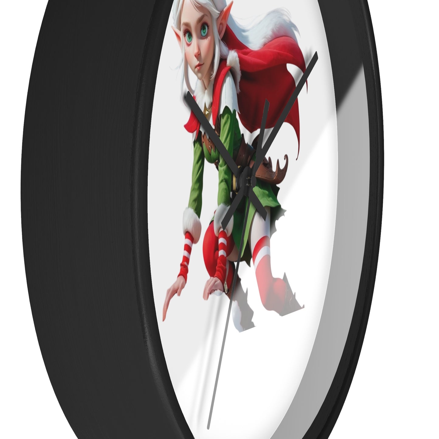 Christmas Elf Wall Clock — Festive Holiday Elf Timepiece