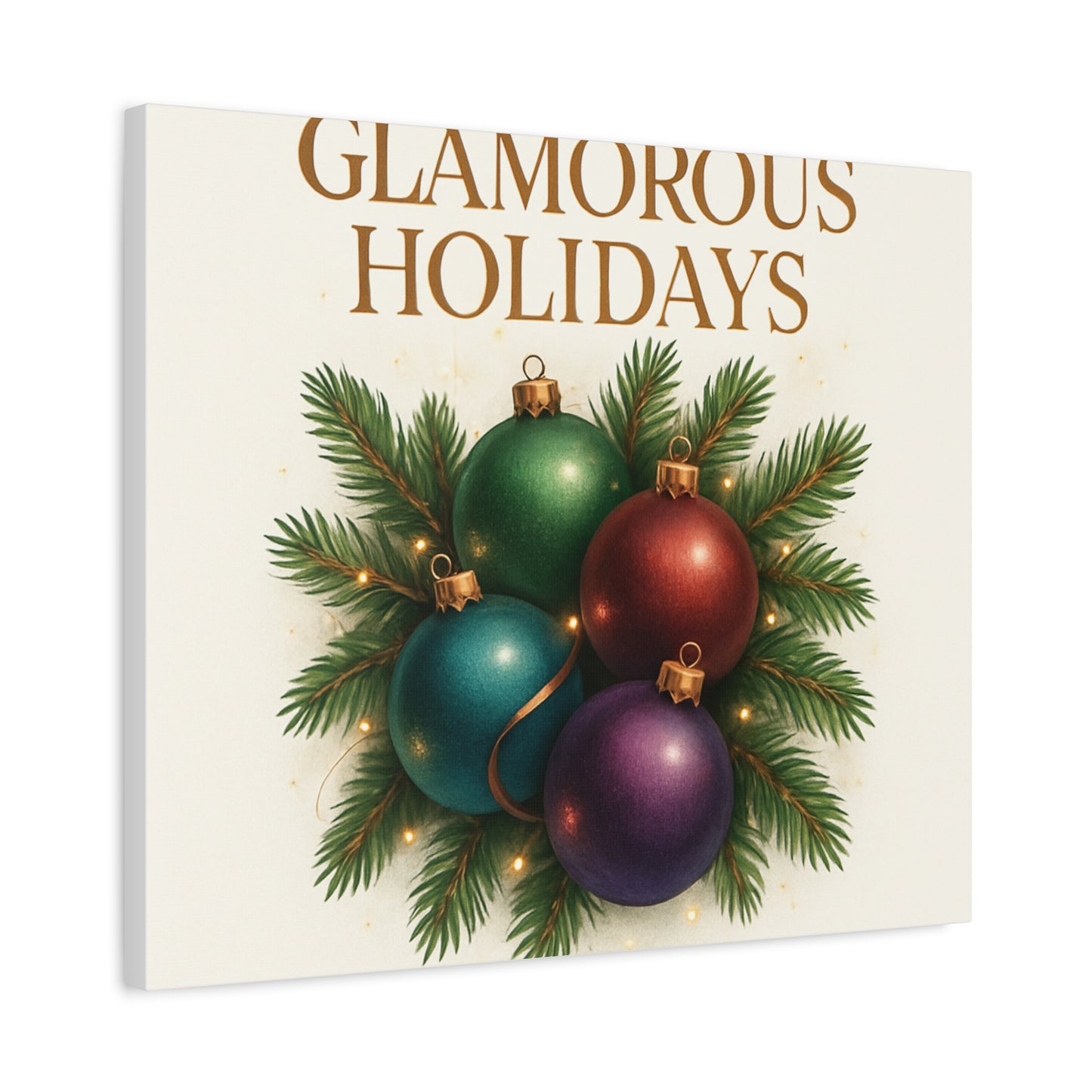 Glamorous Holidays Christmas Ornament Canvas Wall Art