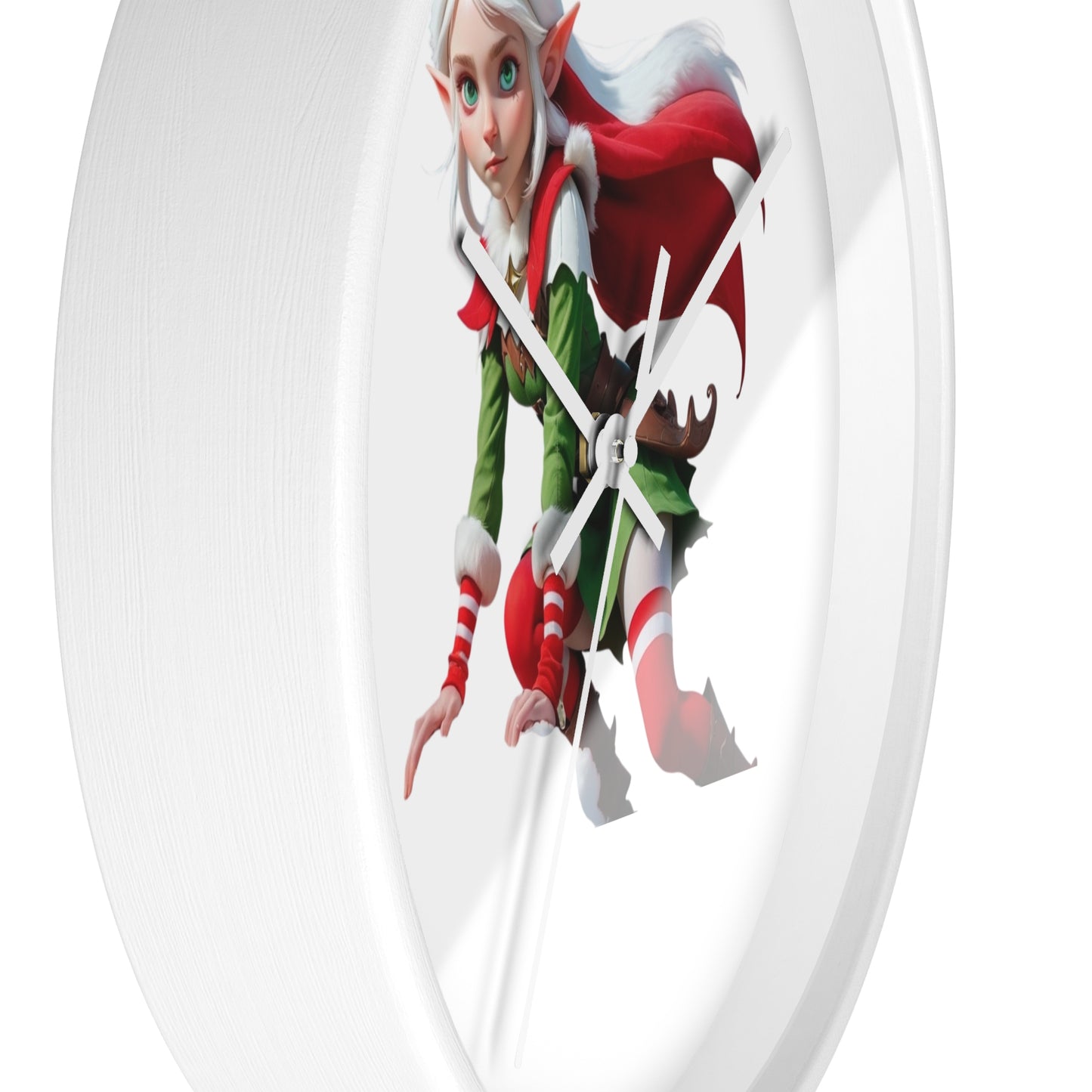Christmas Elf Wall Clock — Festive Holiday Elf Timepiece