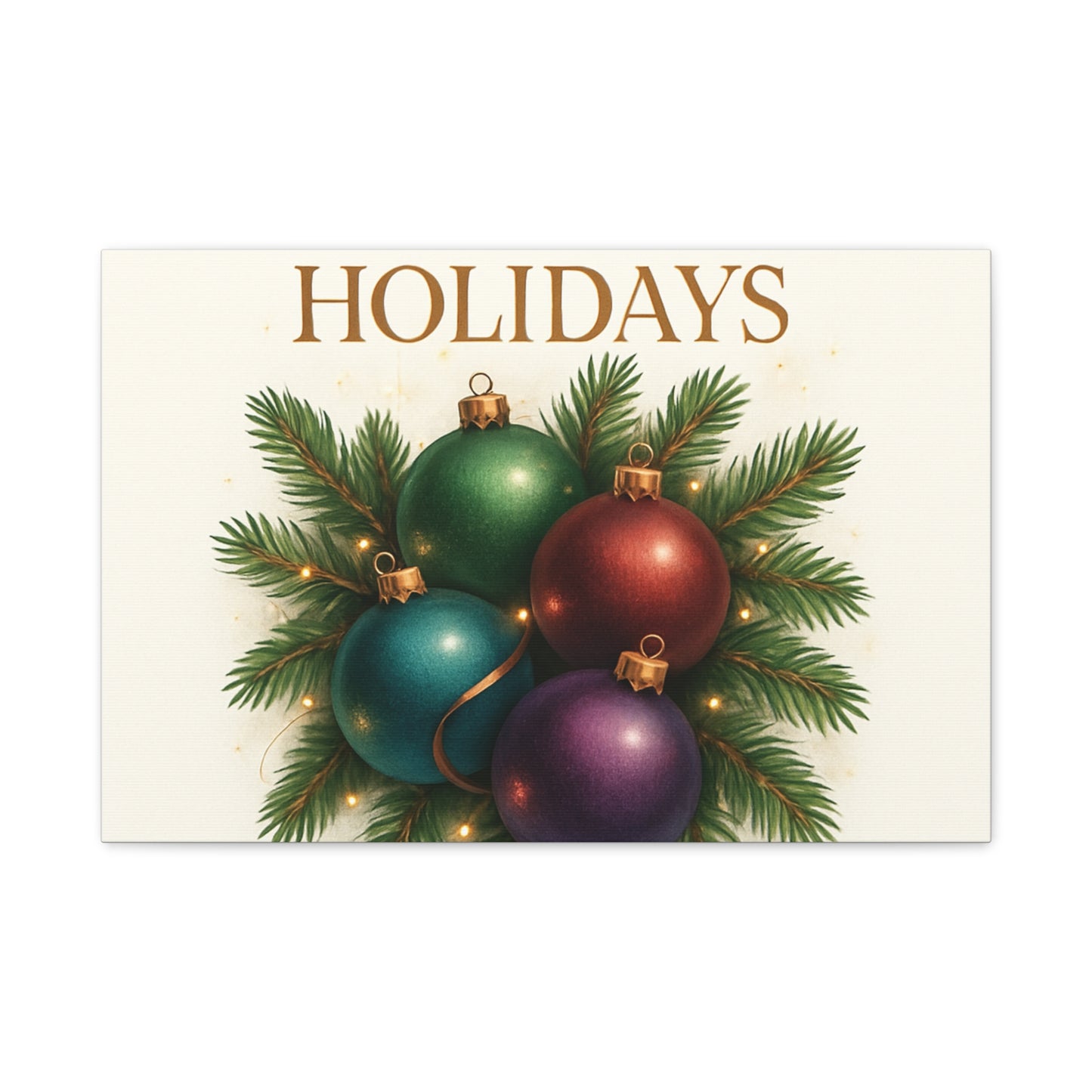 Glamorous Holidays Christmas Ornament Canvas Wall Art