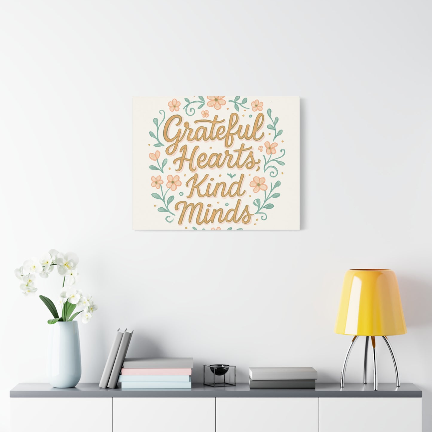 Grateful Hearts Kind Minds Canvas Wall Art