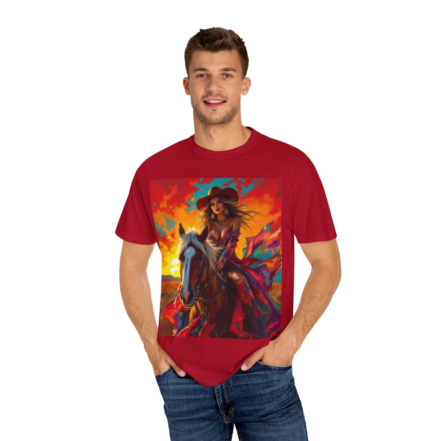 Sunset Cowgirl Horse T-Shirt