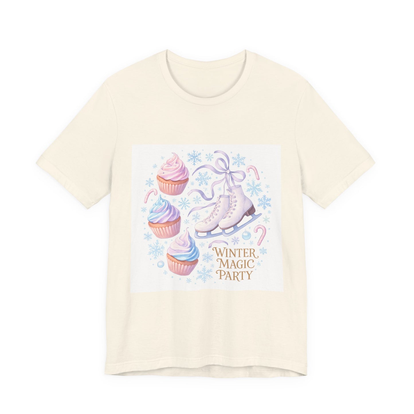 Winter Magic Party T-Shirt — Ice Skate & Cupcakes Holiday Tee