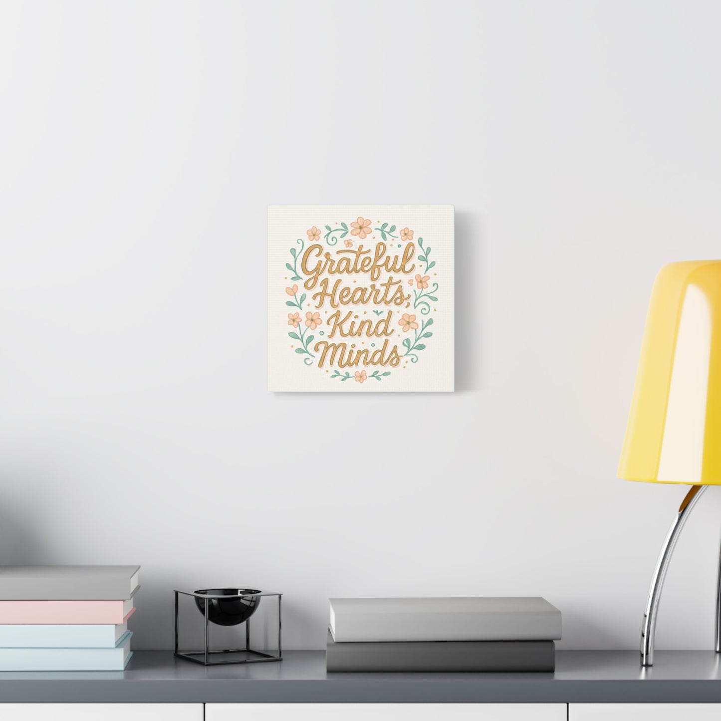 Grateful Hearts Kind Minds Canvas Wall Art