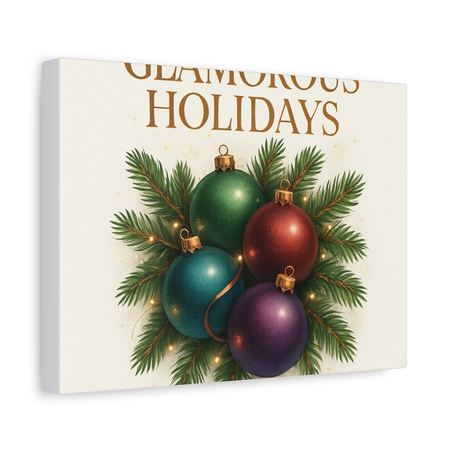 Glamorous Holidays Christmas Ornament Canvas Wall Art