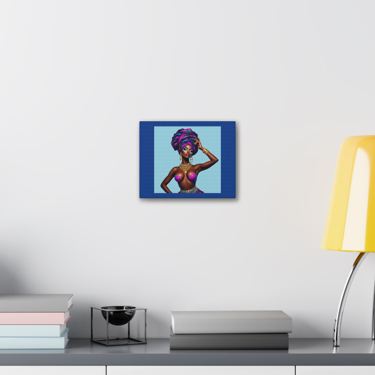 Afro Goddess Canvas Print — Vibrant Headwrap Wall Art