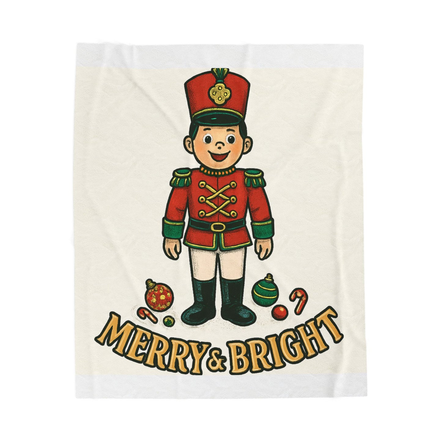 Merry & Bright Nutcracker Velveteen Plush Blanket