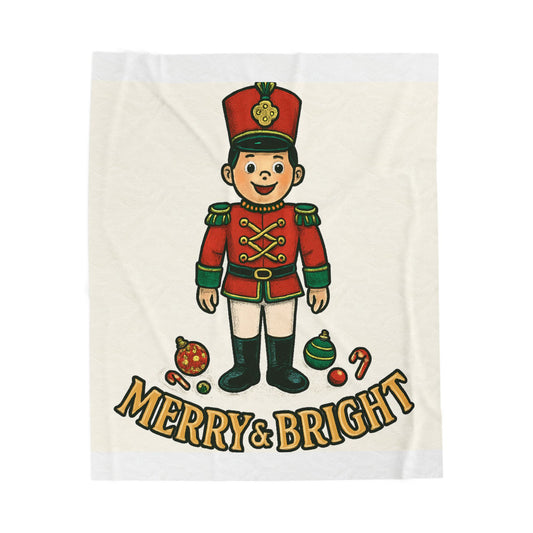 Merry & Bright Nutcracker Velveteen Plush Blanket
