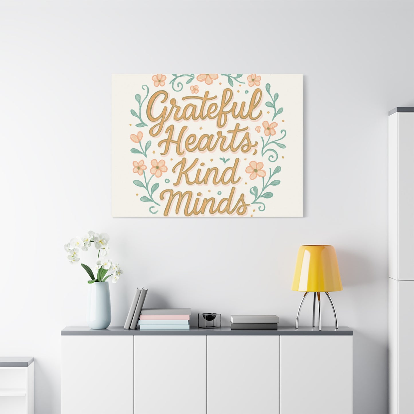 Grateful Hearts Kind Minds Canvas Wall Art