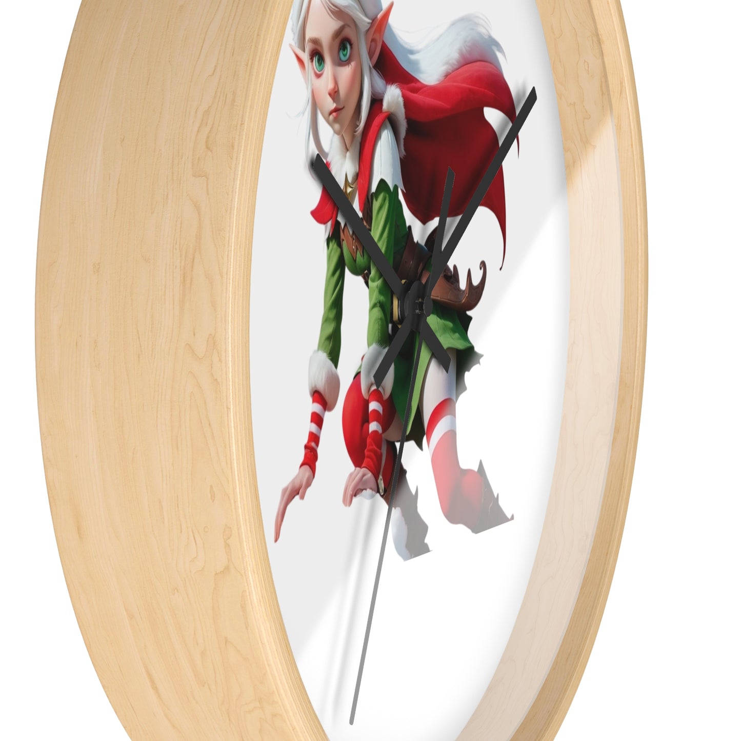 Christmas Elf Wall Clock — Festive Holiday Elf Timepiece