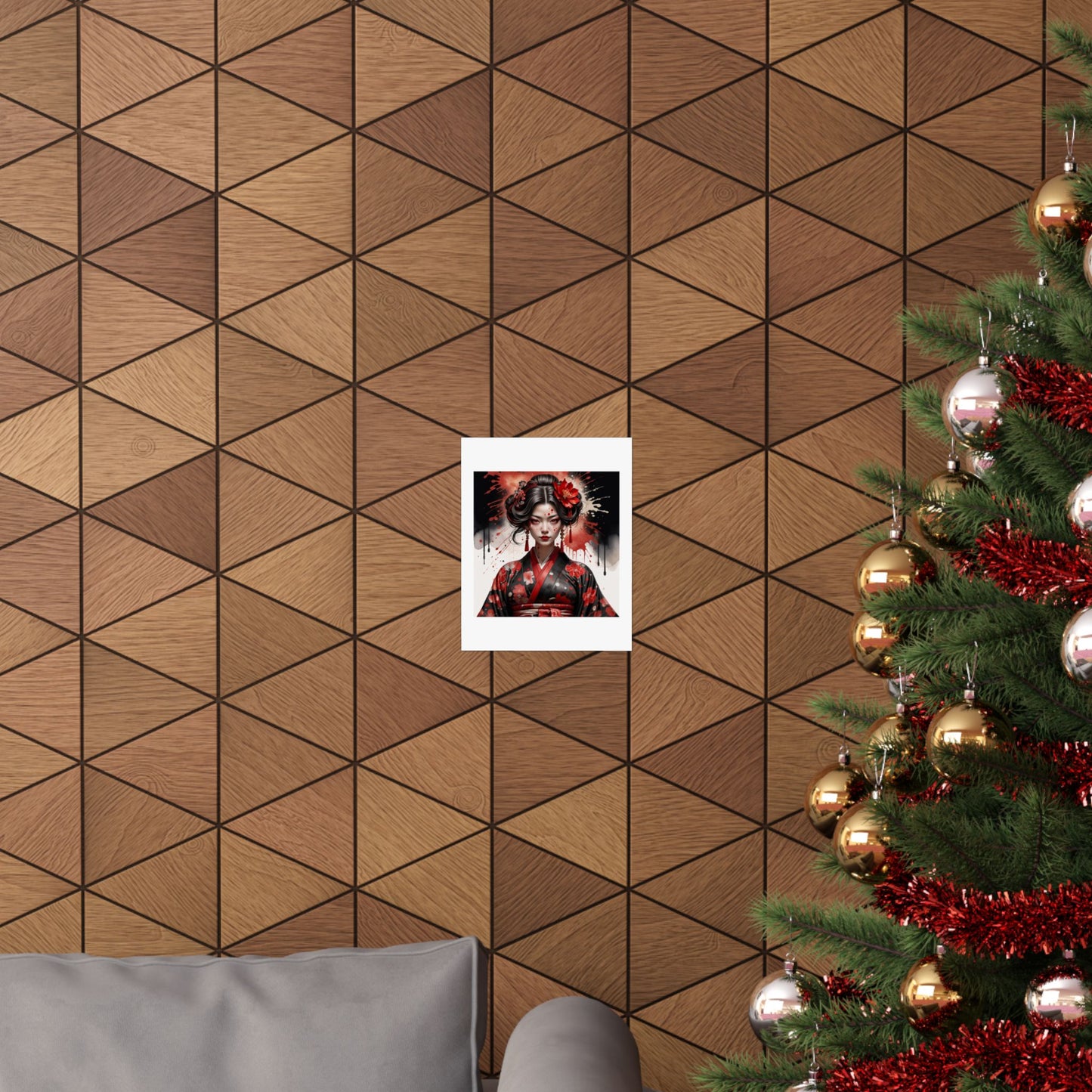 Geisha Noir Matte Poster — Japanese Female Portrait Wall Art