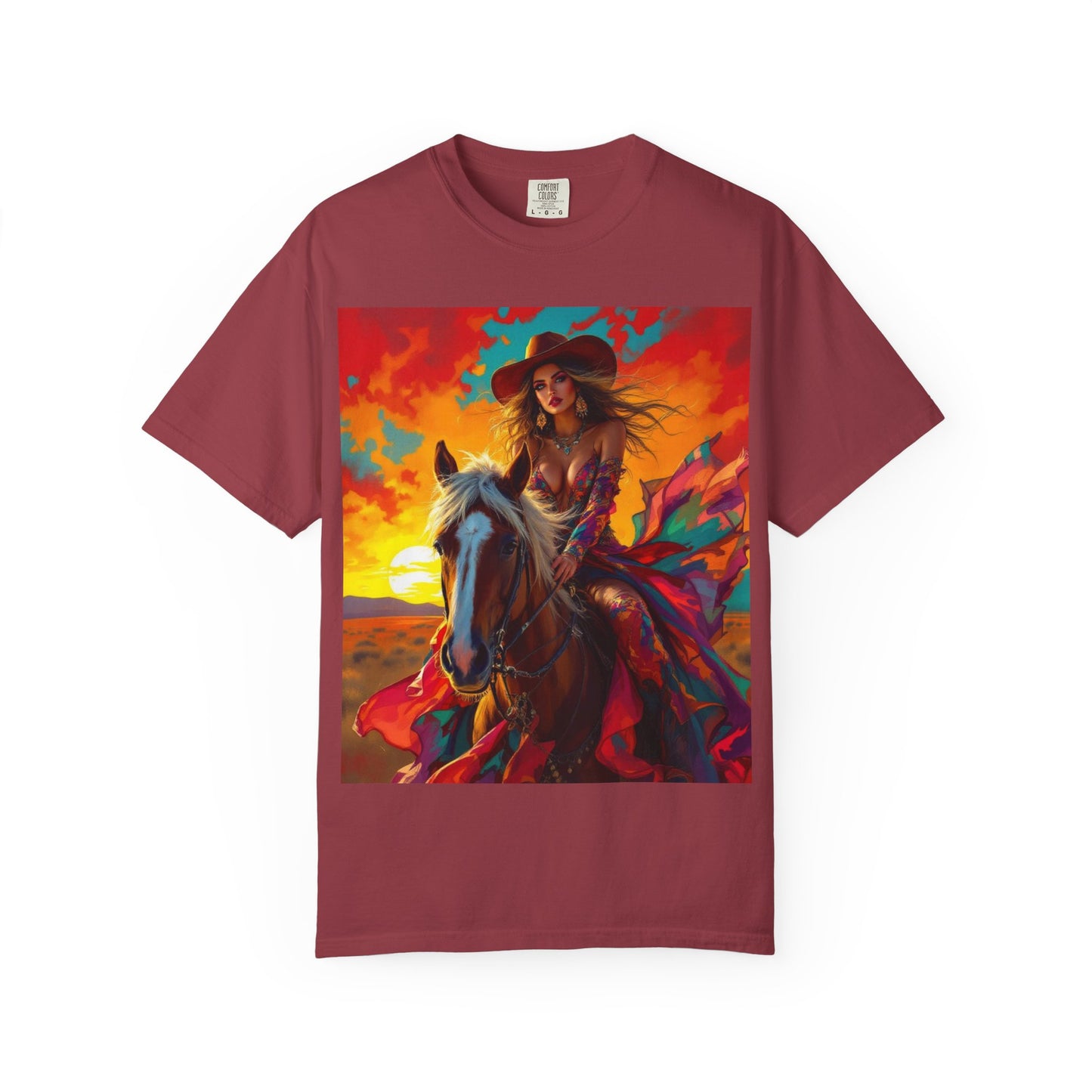 Sunset Cowgirl Horse T-Shirt