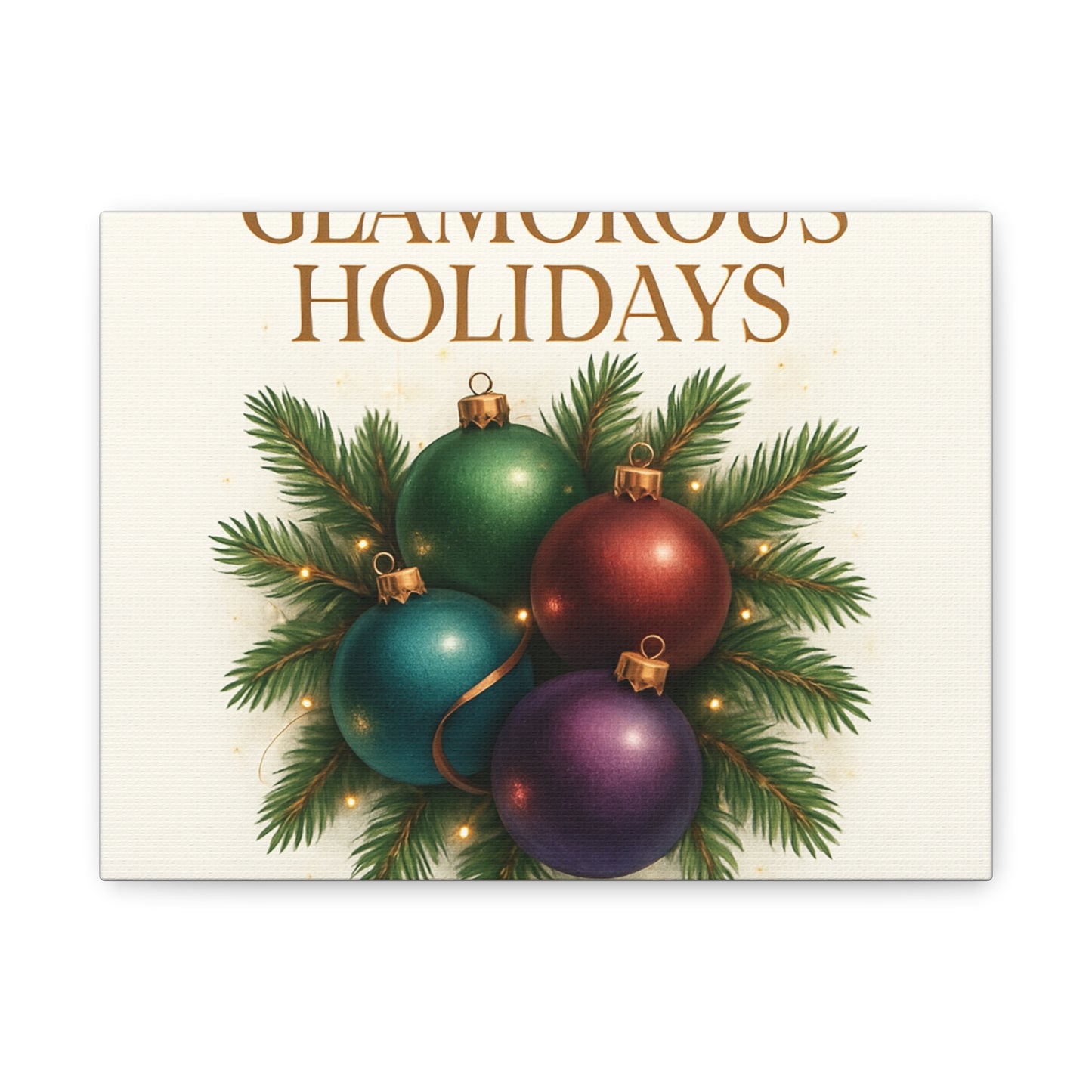 Glamorous Holidays Christmas Ornament Canvas Wall Art