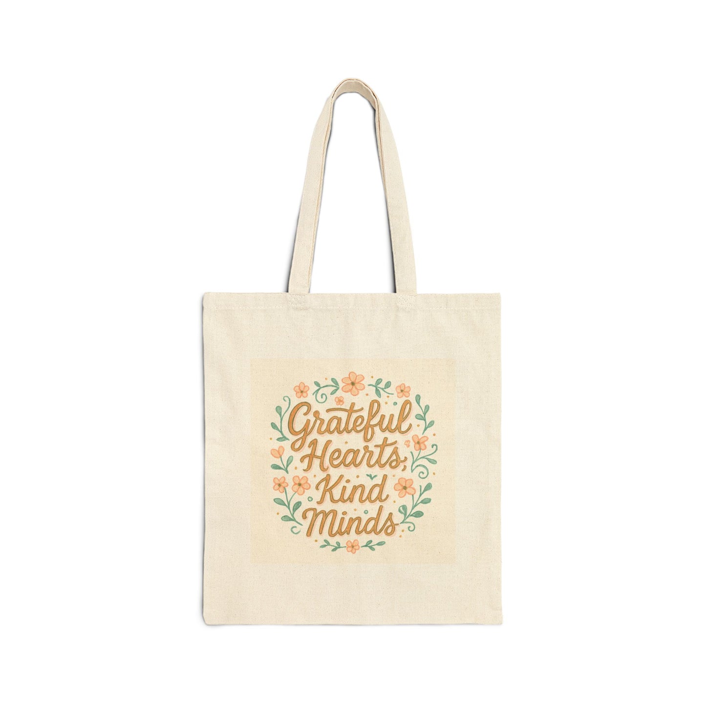 Grateful Hearts, Kind Minds Canvas Tote