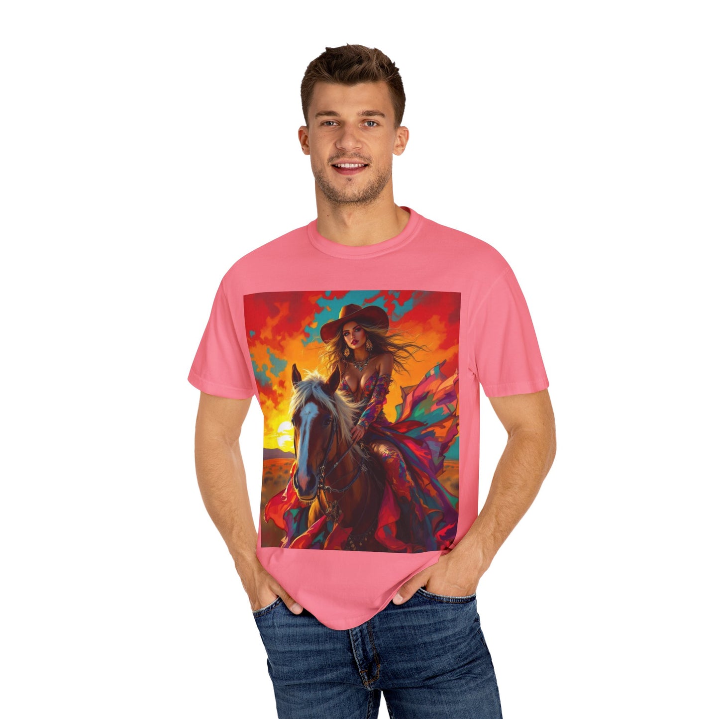Sunset Cowgirl Horse T-Shirt