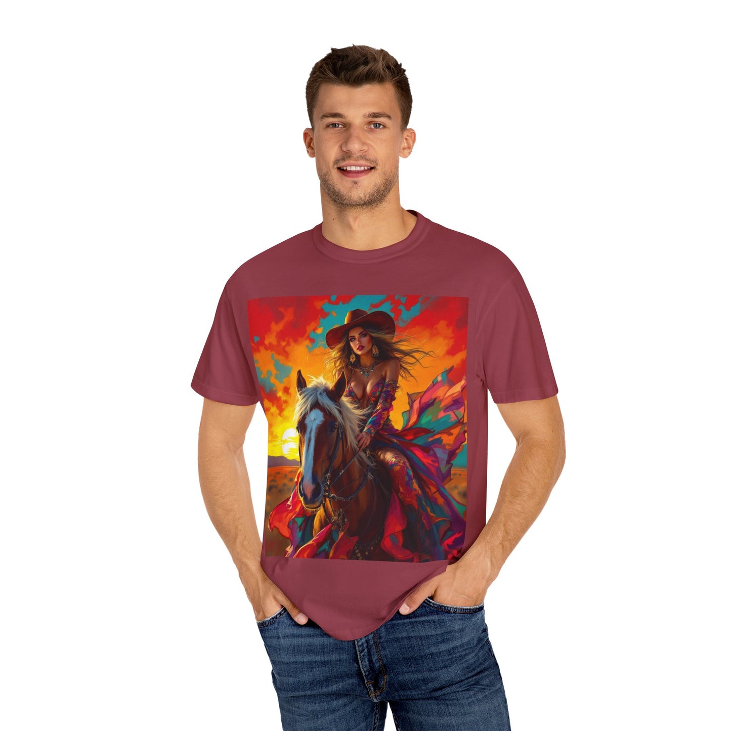 Sunset Cowgirl Horse T-Shirt