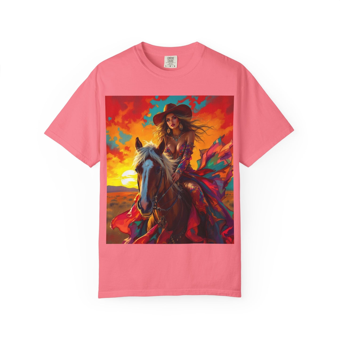 Sunset Cowgirl Horse T-Shirt
