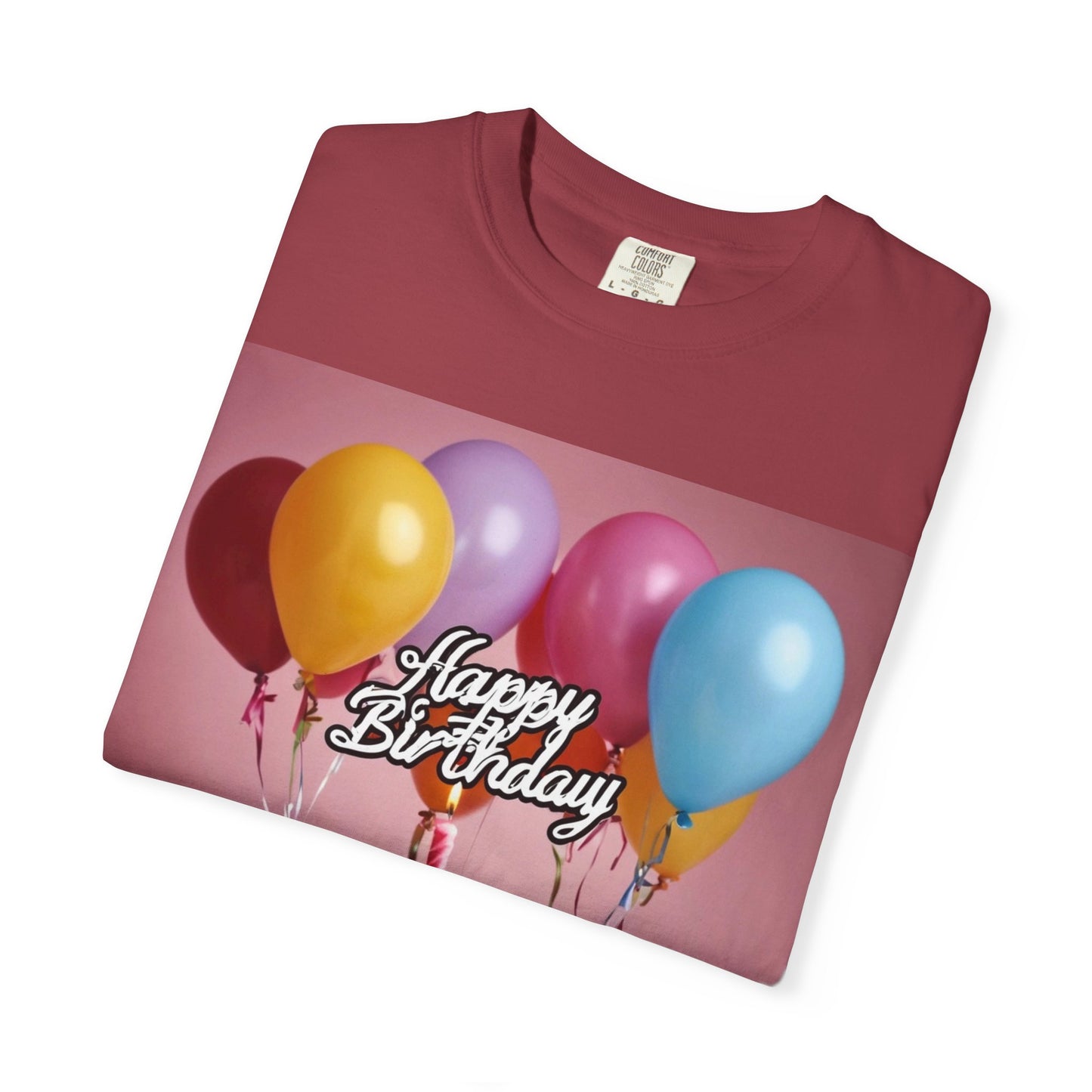 Birthday Cake & Balloons T-Shirt — Happy Birthday Graphic Tee