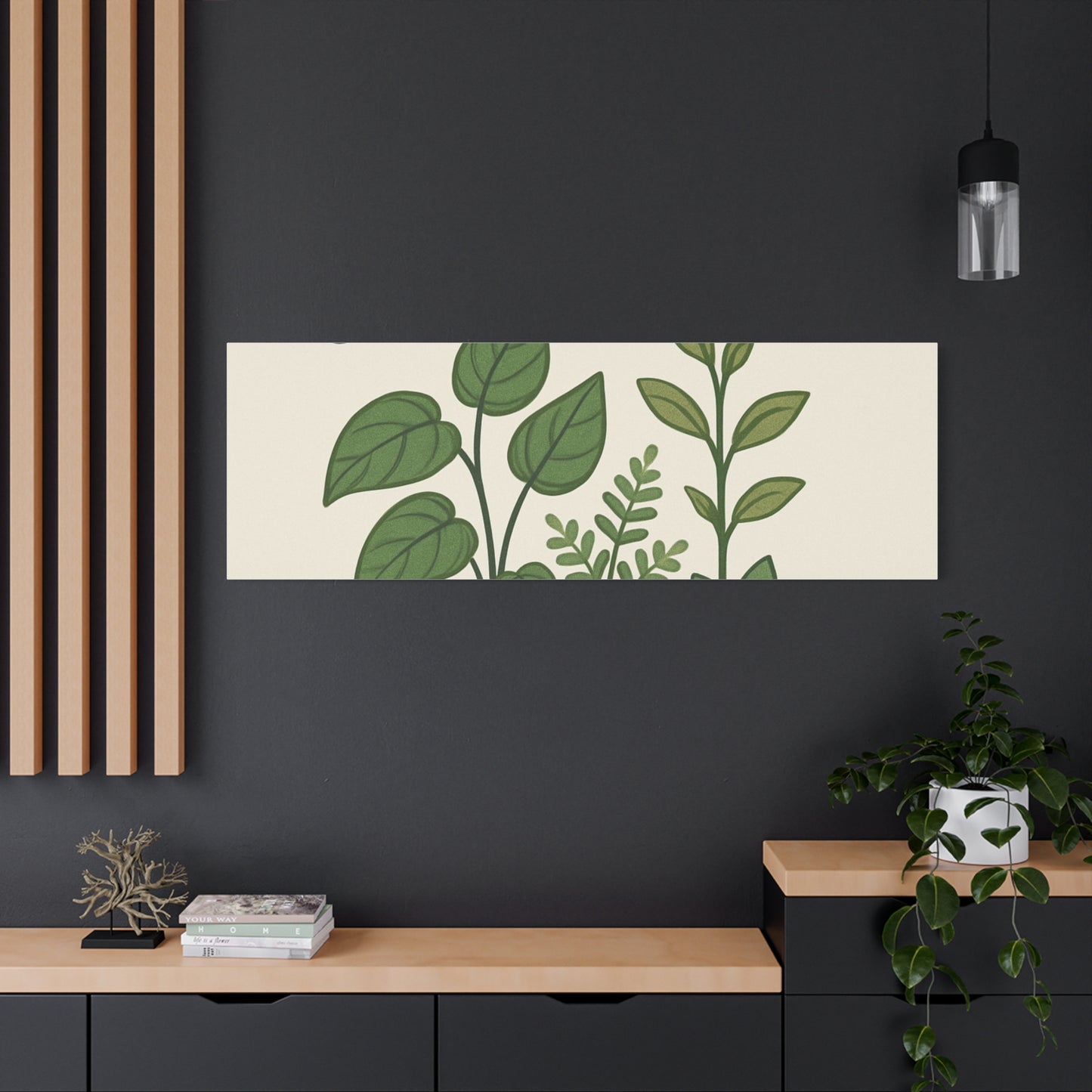 Grow Through It Canvas Wall Art — Botanical Inspirational Quote Matte Print