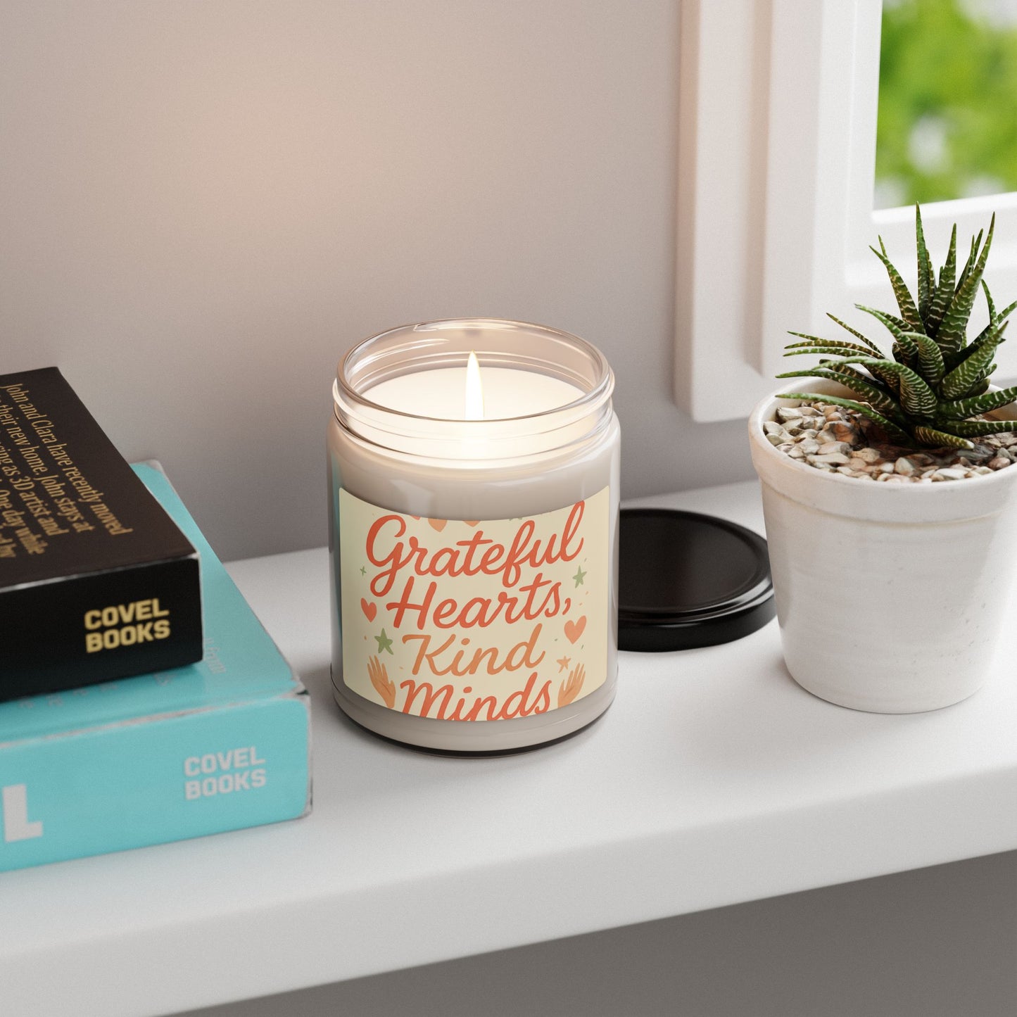 Grateful Hearts, Kind Minds Soy Candle — 9oz Scented Jar (Inspirational Gift)