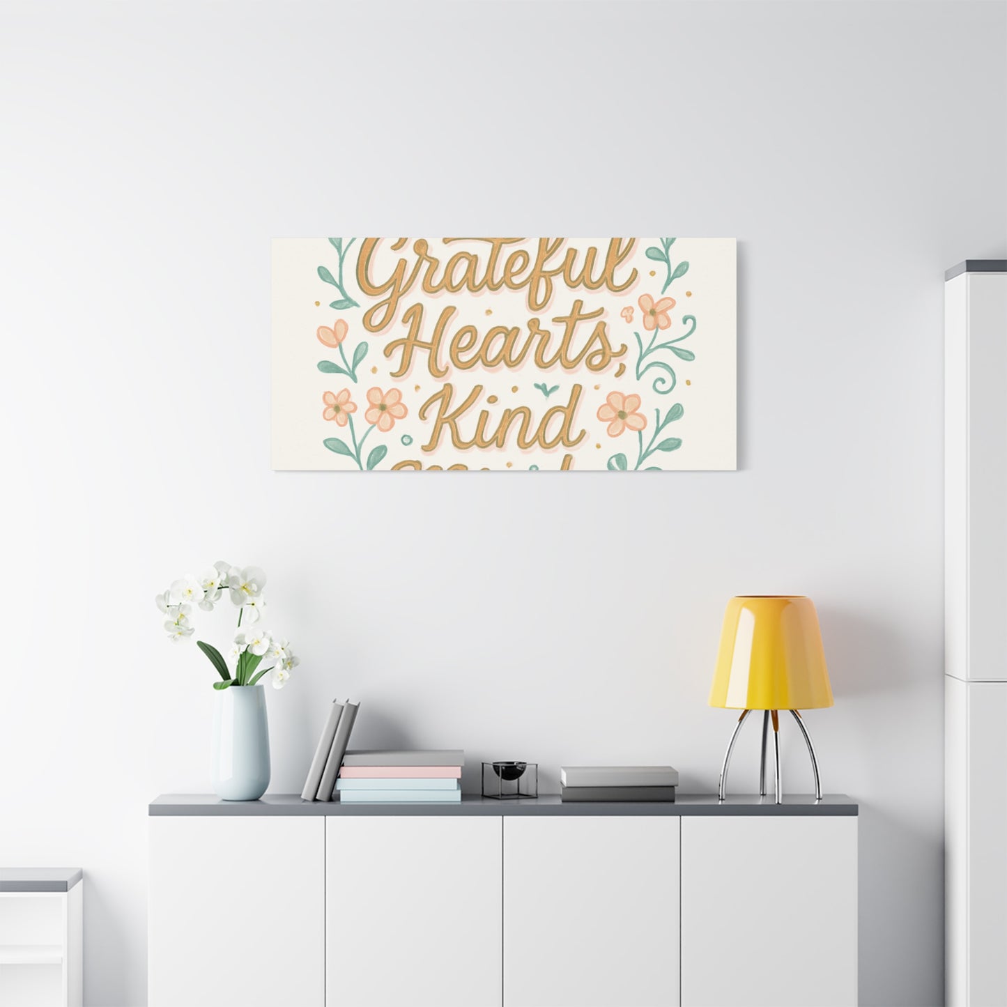 Grateful Hearts Kind Minds Canvas Wall Art