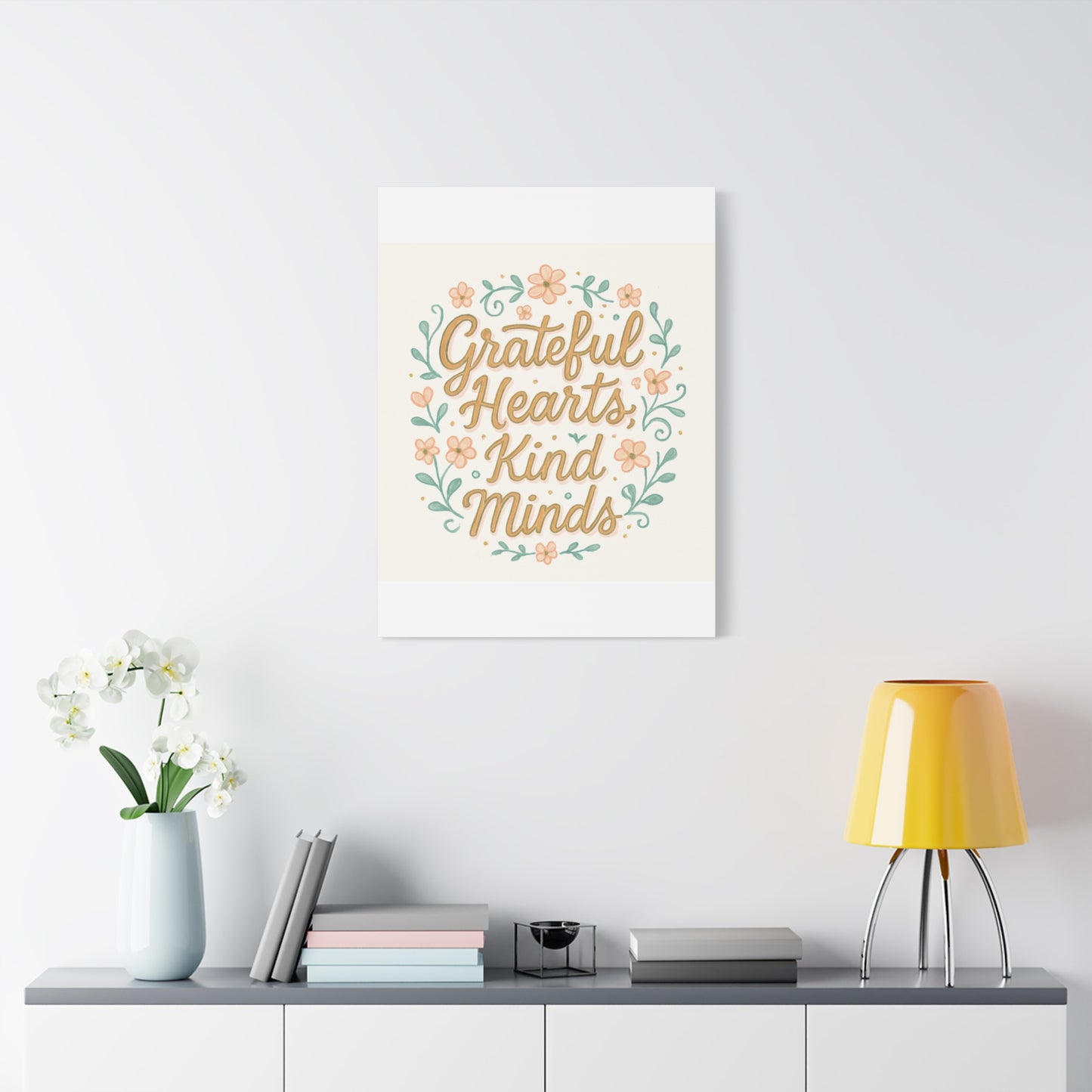 Grateful Hearts Kind Minds Canvas Wall Art
