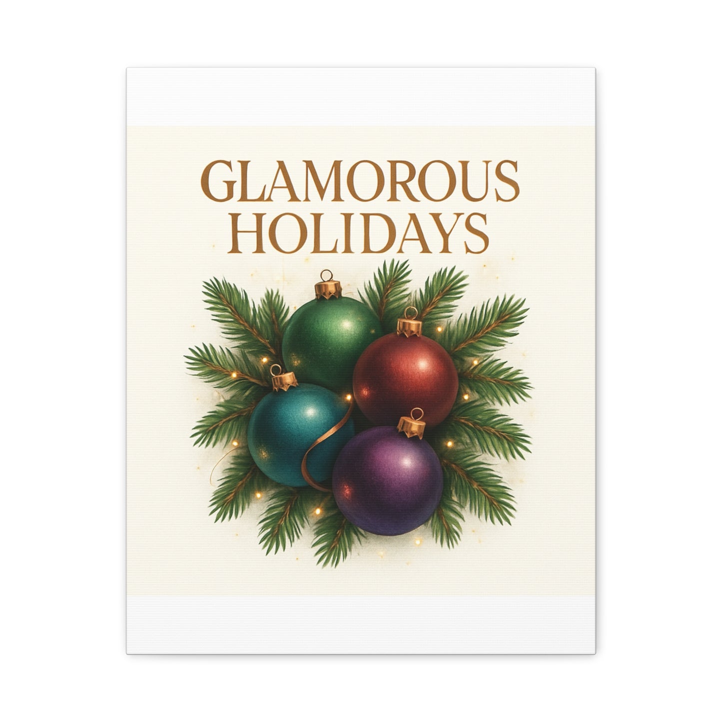Glamorous Holidays Christmas Ornament Canvas Wall Art