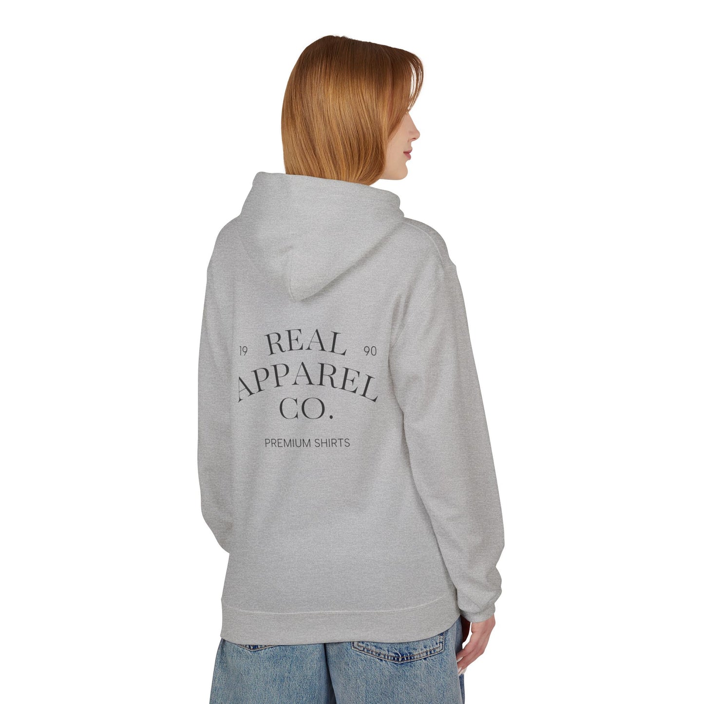 Real Apparel Co. Hoodie — Minimal Vintage Logo Pullover
