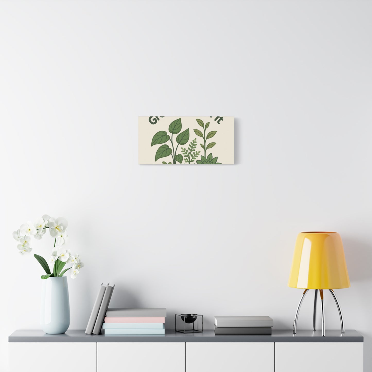 Grow Through It Canvas Wall Art — Botanical Inspirational Quote Matte Print