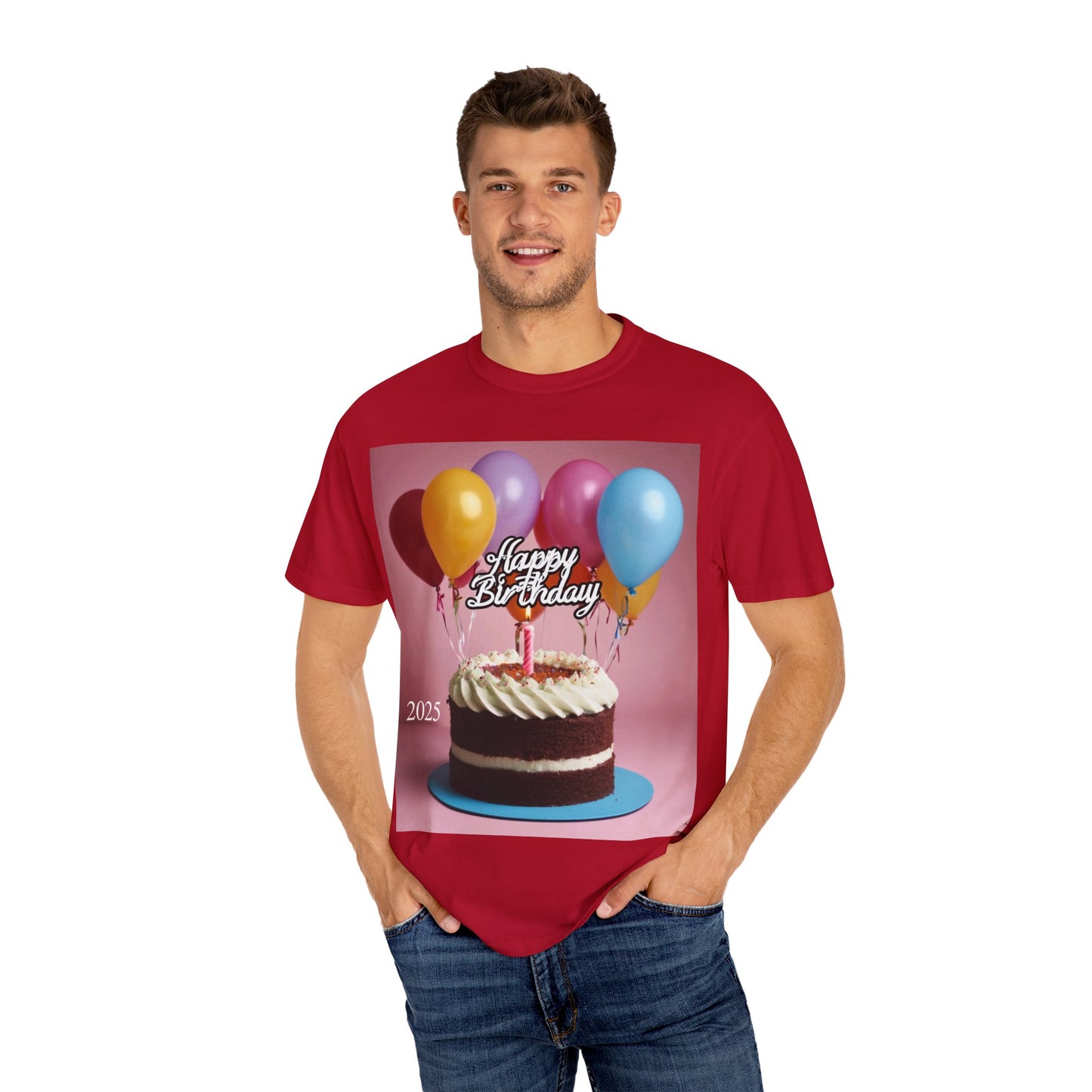 Birthday Cake & Balloons T-Shirt — Happy Birthday Graphic Tee