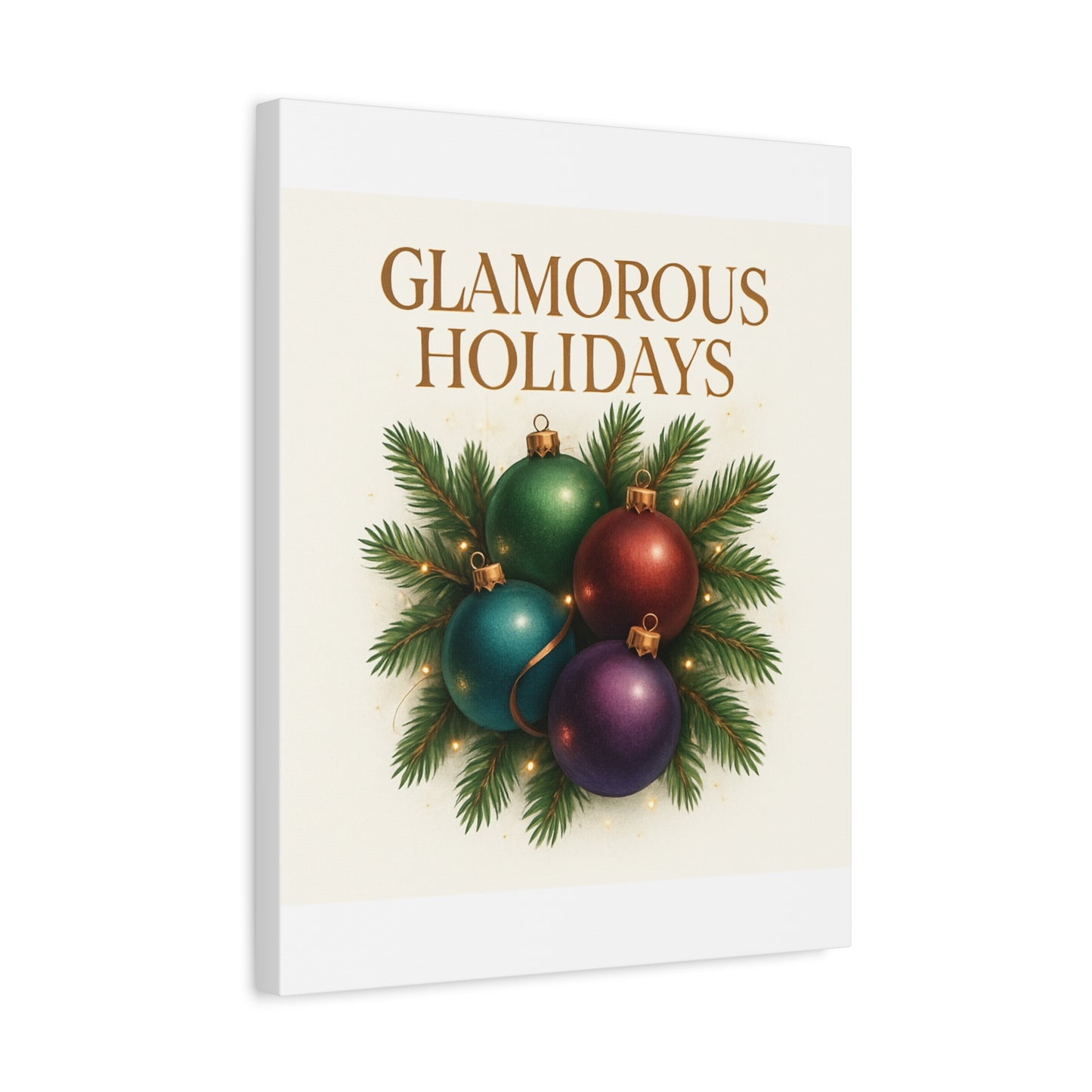 Glamorous Holidays Christmas Ornament Canvas Wall Art