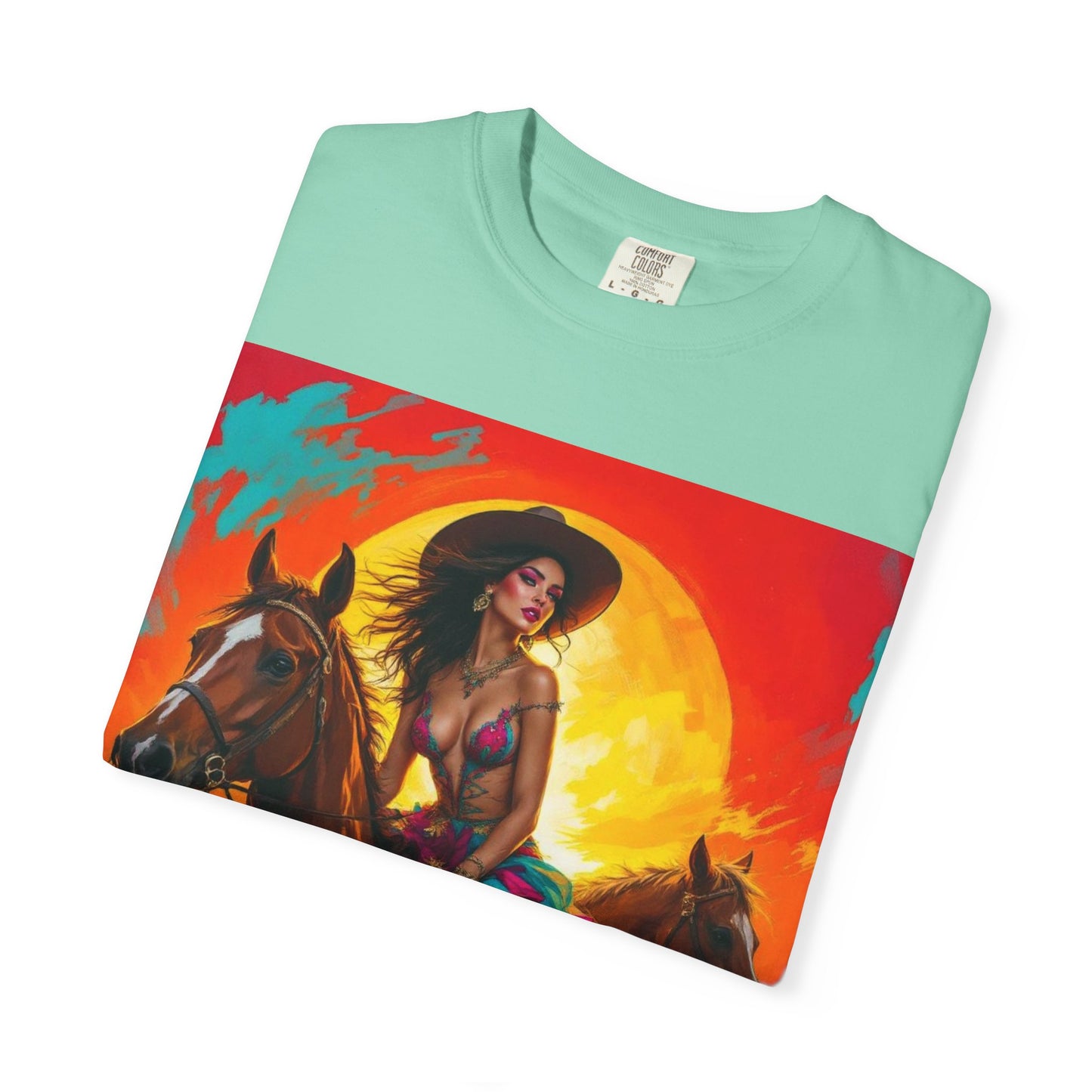 Cowgirl Sunset T-Shirt — Vibrant Western Horse Art Tee
