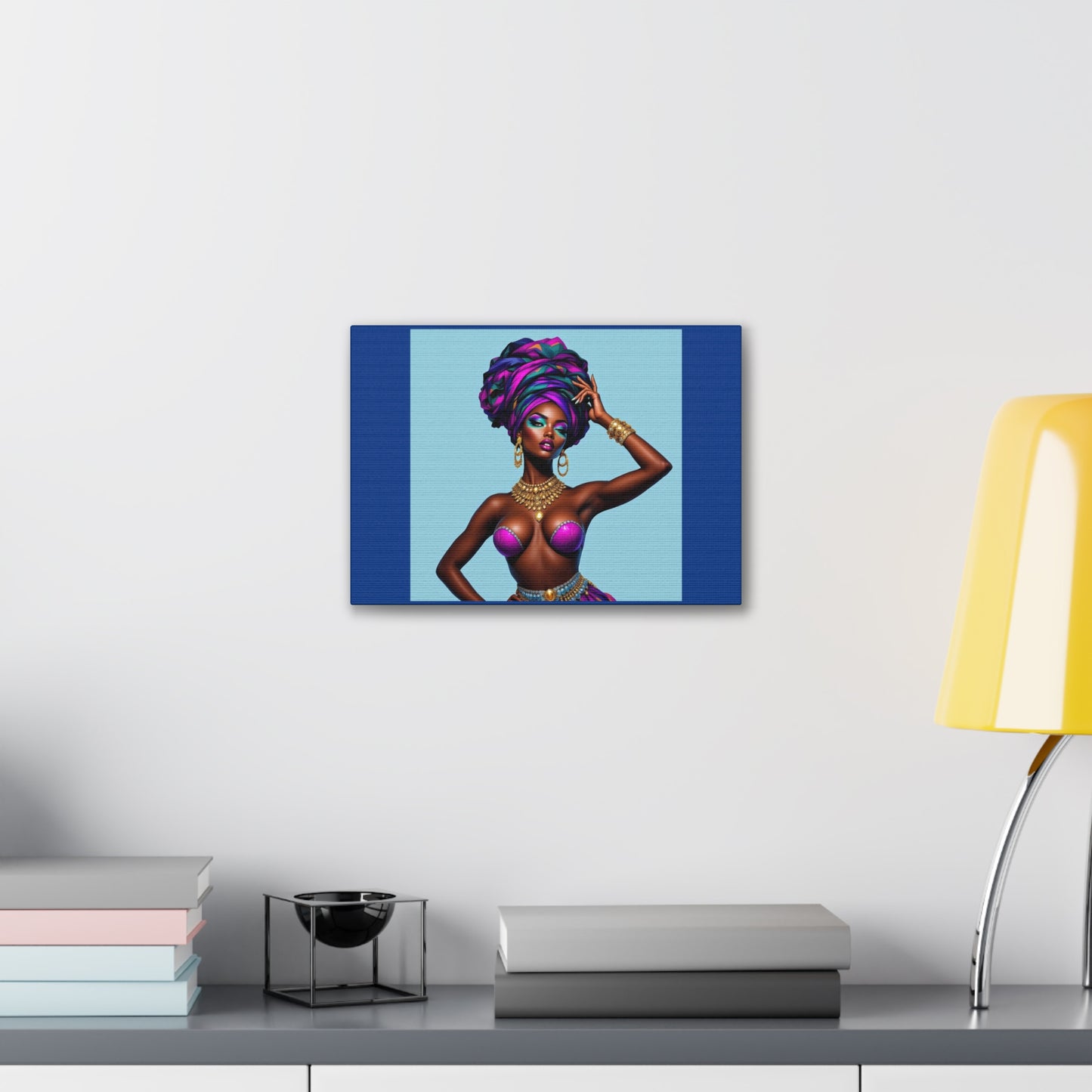 Afro Goddess Canvas Print — Vibrant Headwrap Wall Art
