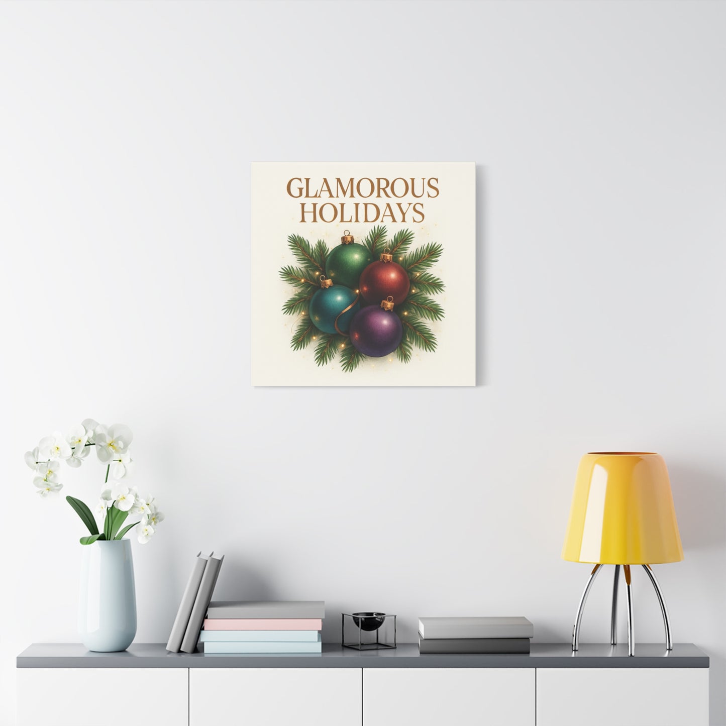 Glamorous Holidays Christmas Ornament Canvas Wall Art