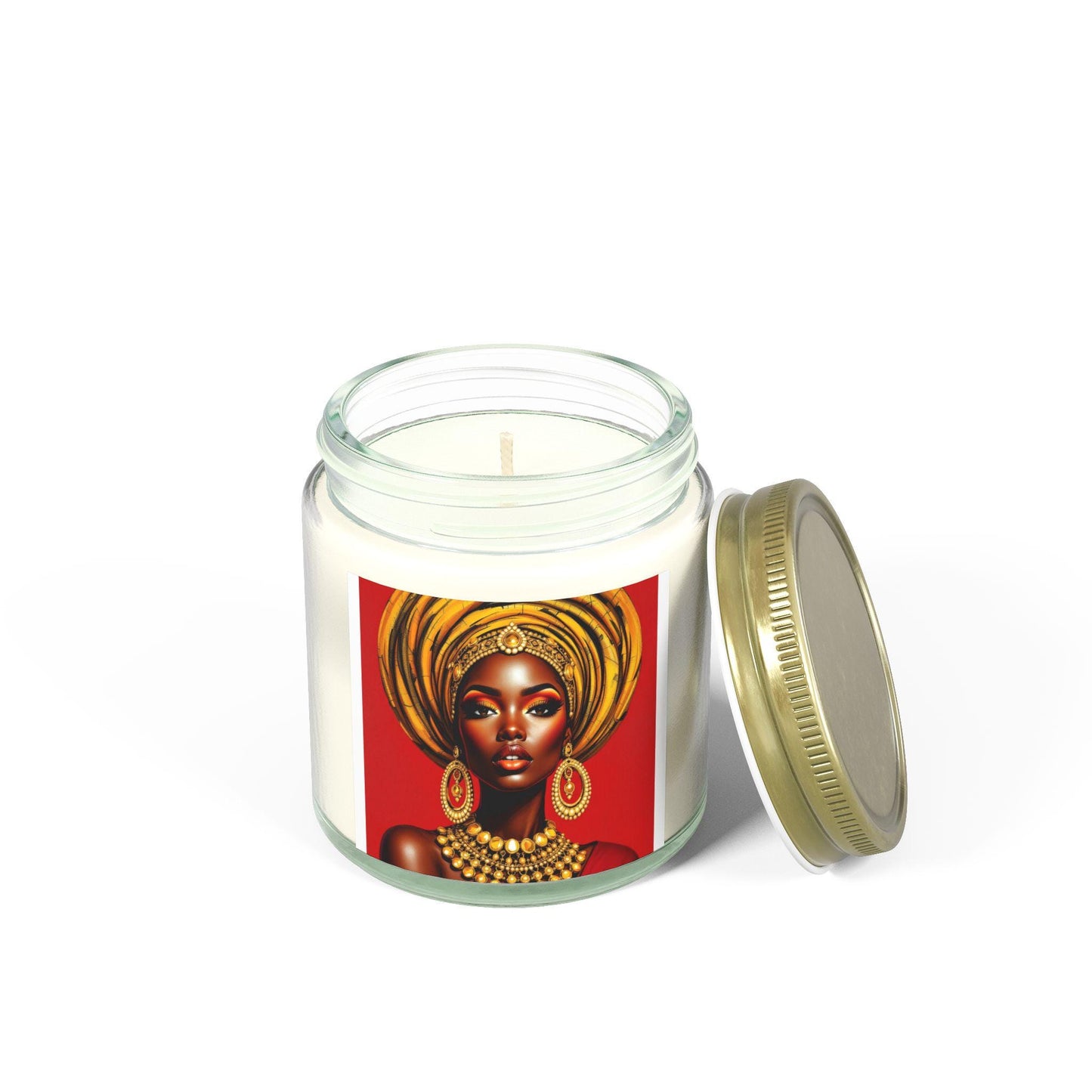 Coconut Apricot Scented Candle - Elegant Afrocentric Decor, Relaxing Gift for Home, Spa, Birthdays, Self-Care, Meditation